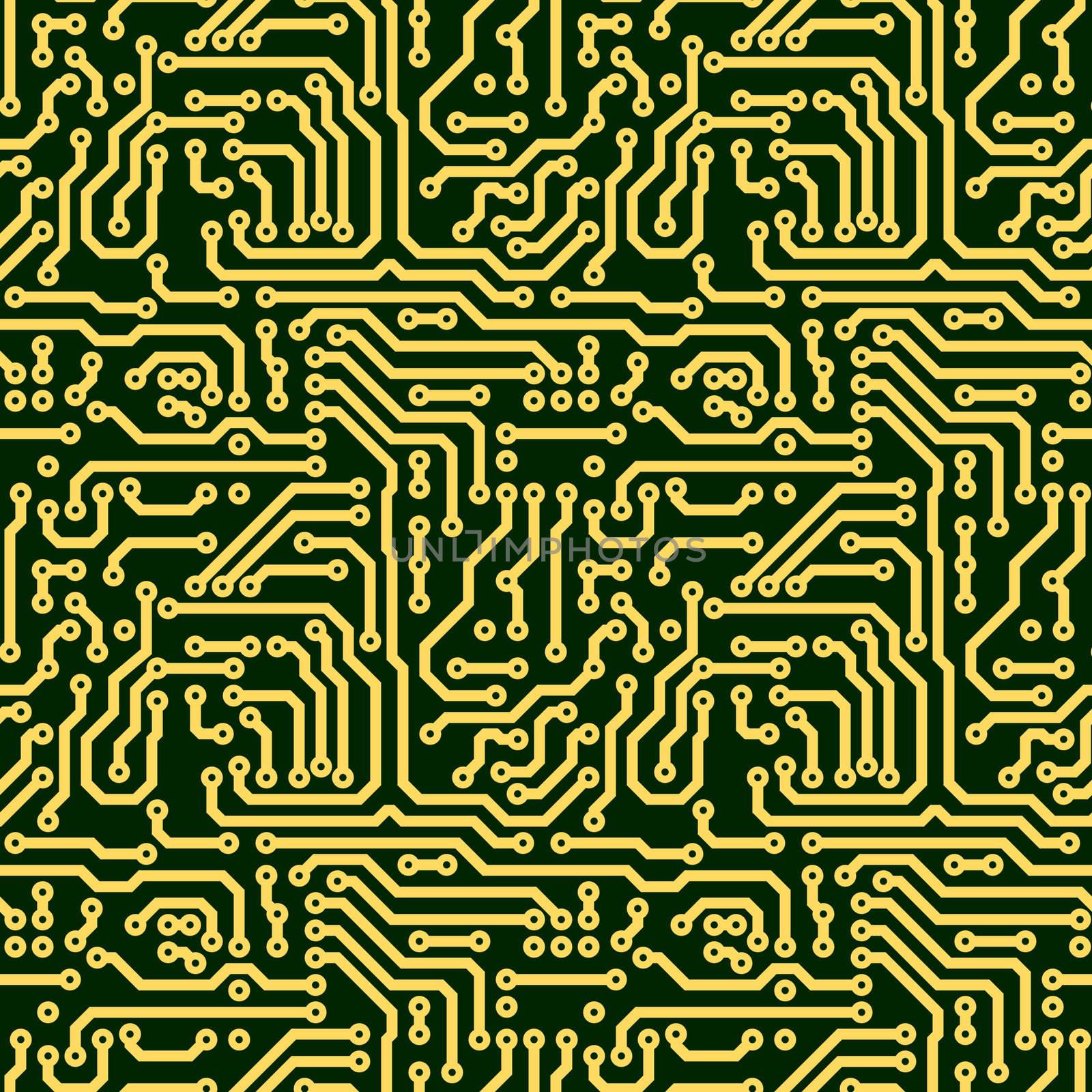 Abstract seamless texture - green electronic circuit board