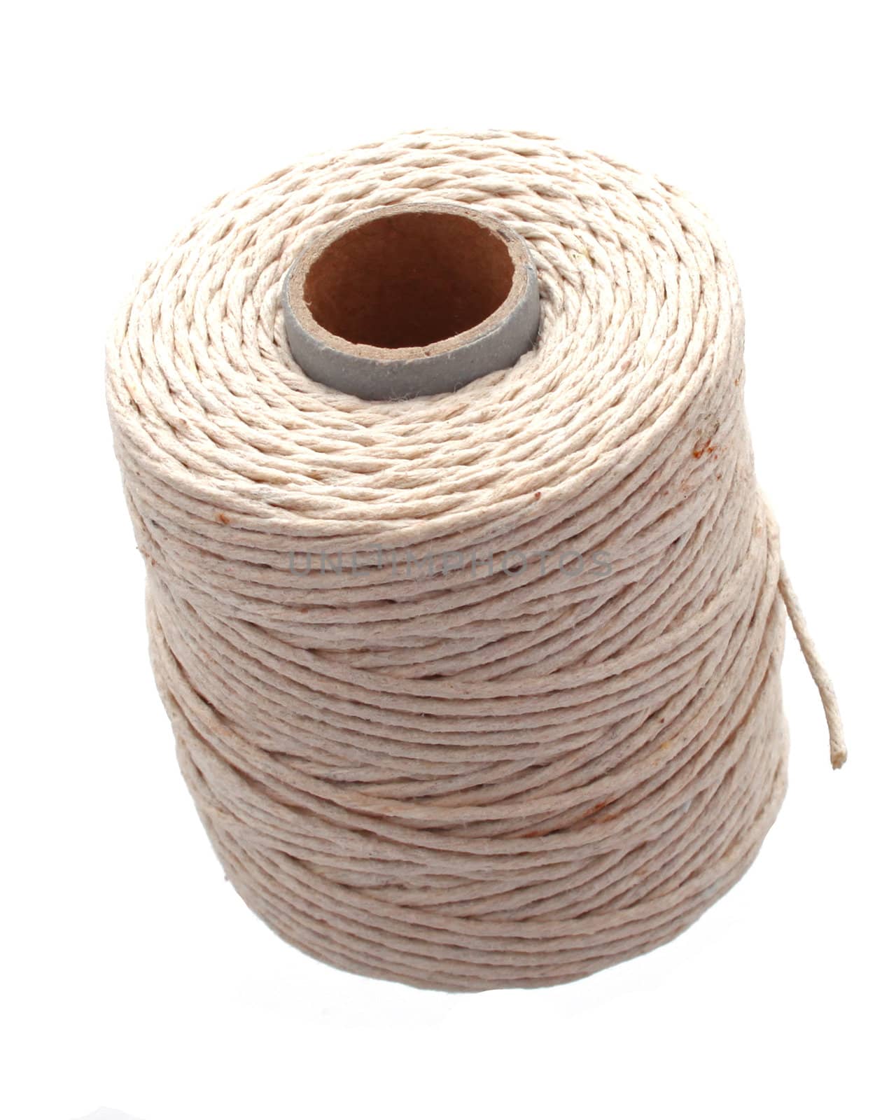 Ball of string or twine on a plain white background.
