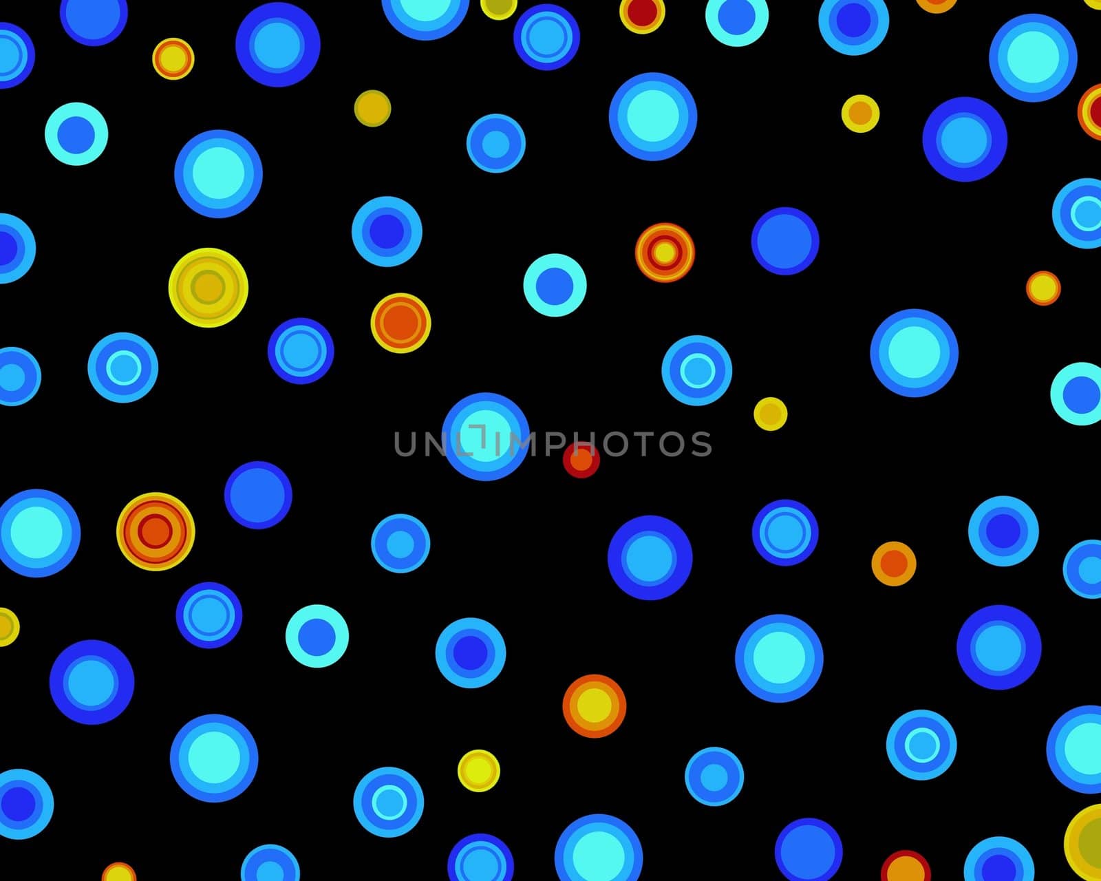 Abstract background containing lots of retro dots over a black background