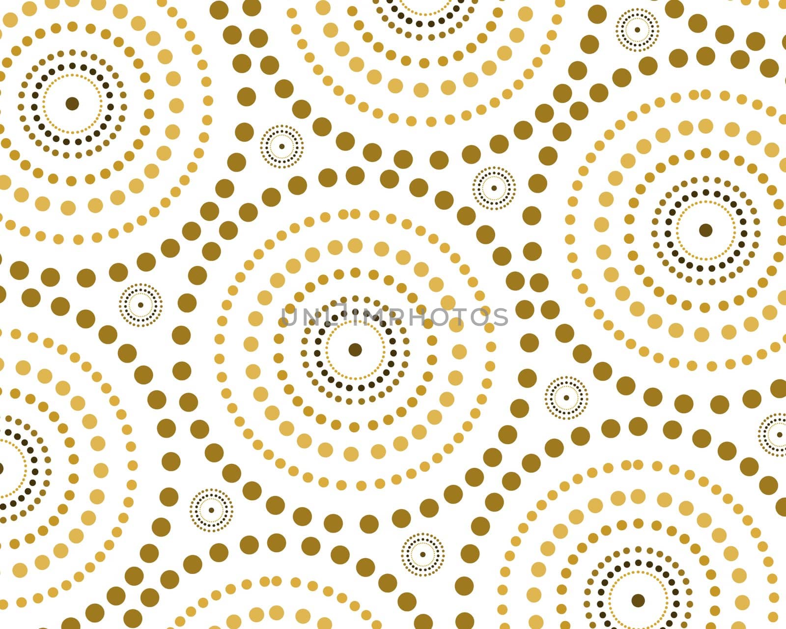 Abstract illustration of brown spots forming circles