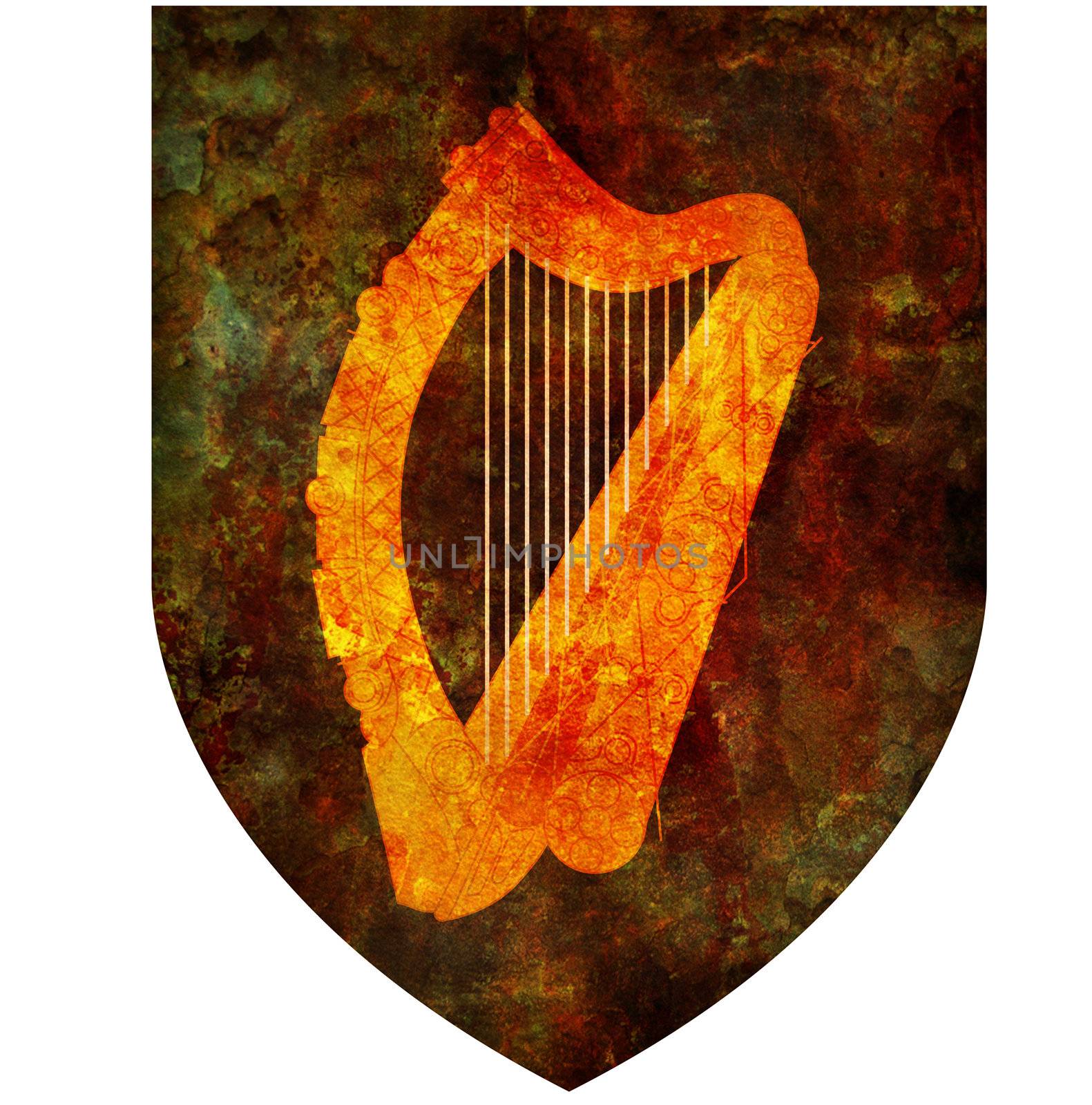 old isolated over white coat of arms of ireland