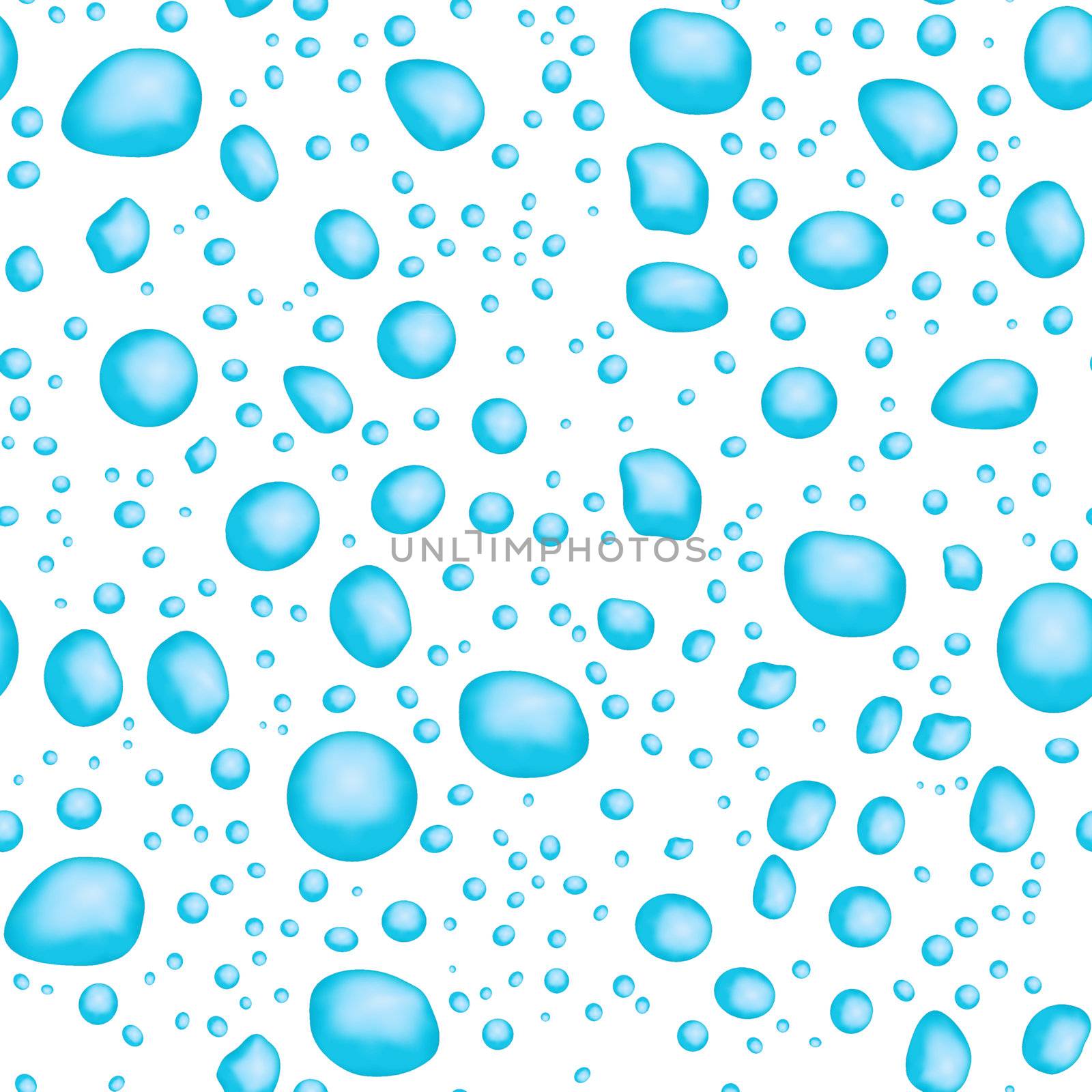 Seamless texture - a pattern of blue drops on a white background