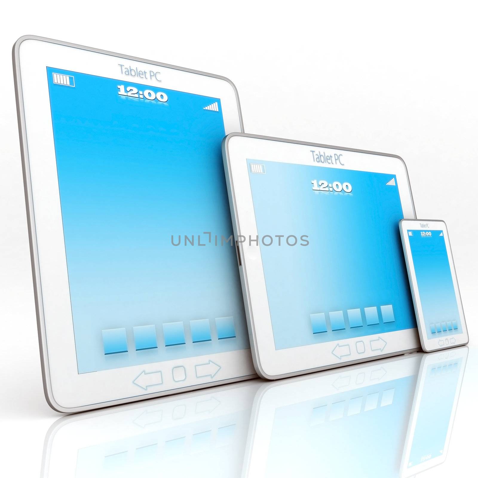 Image of computer technology on a white background isolated