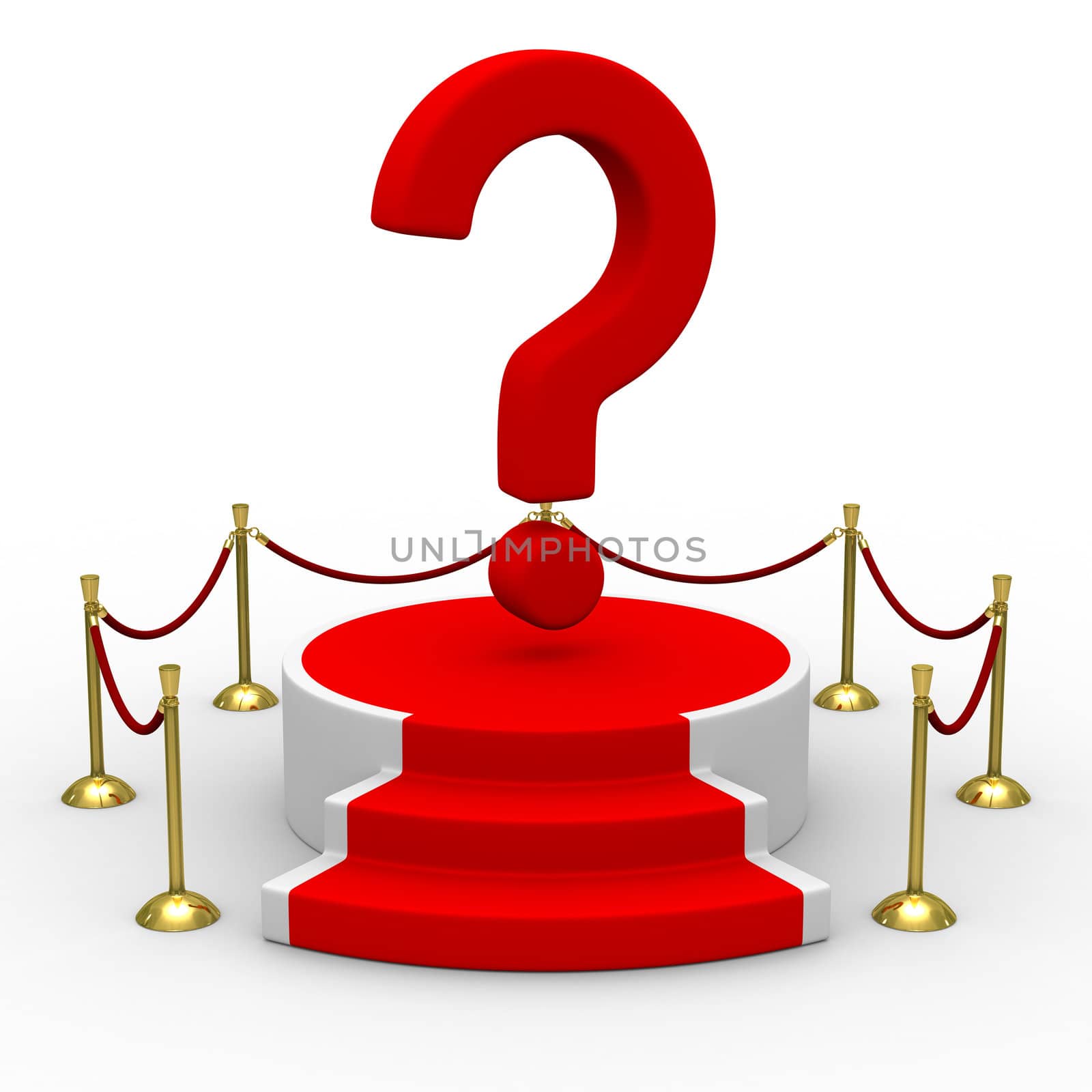 podium on white background. Isolated 3D image