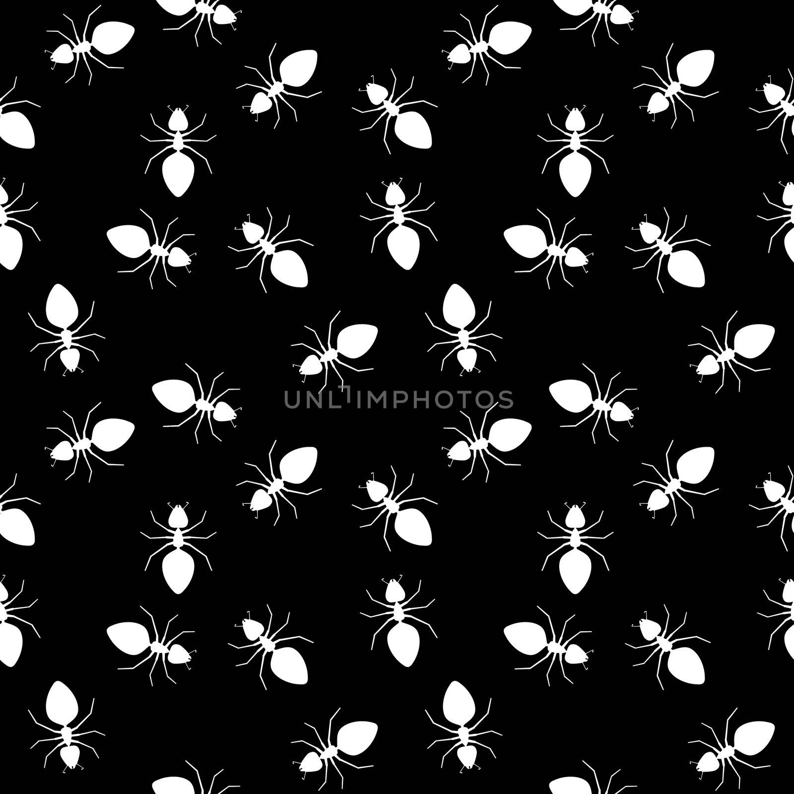 Seamless texture - insects parasites on a black background