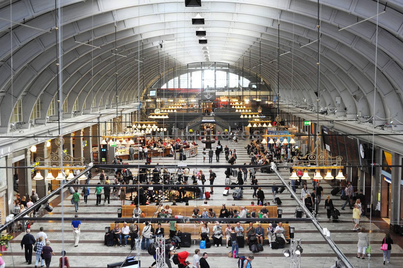 Stockholm Central with a lot of commuters. Sweden