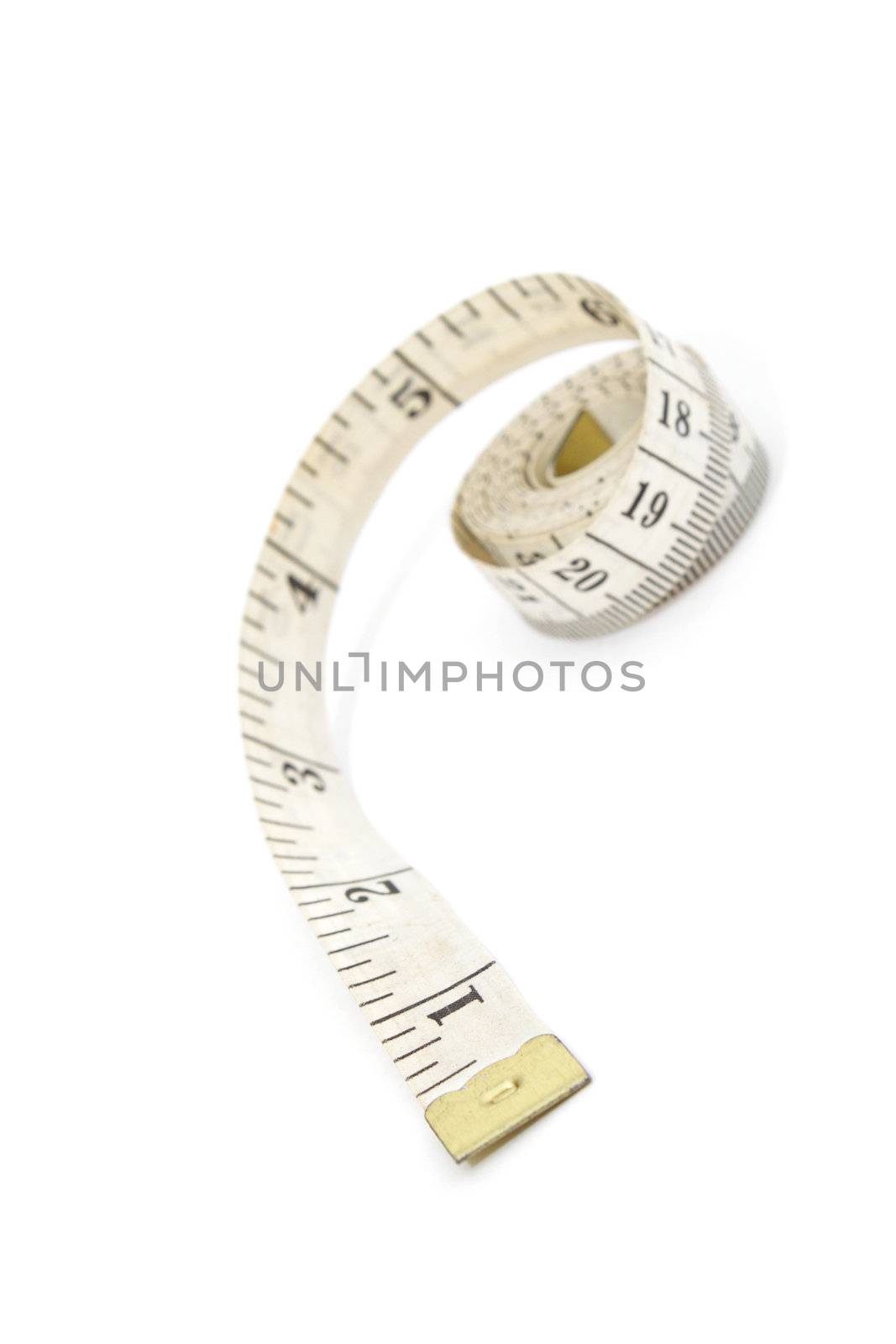 Measuring tape isolated on white background