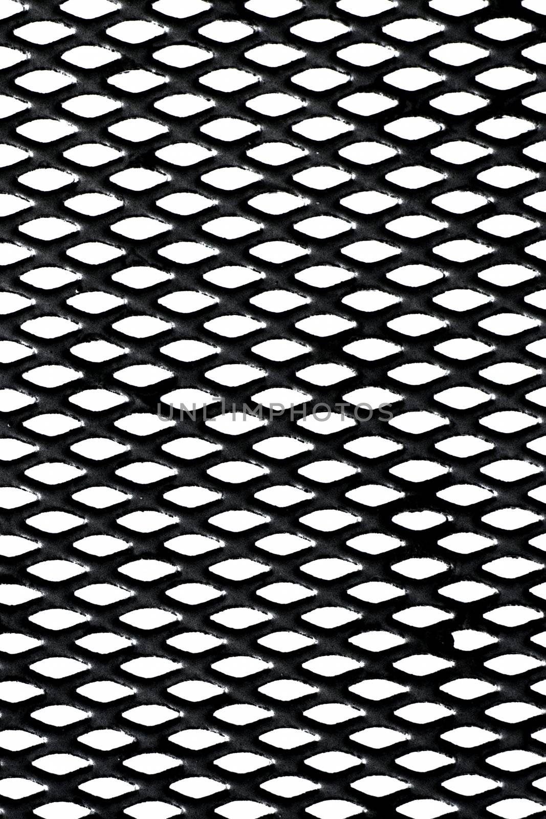 Metal grid over white background by pulen