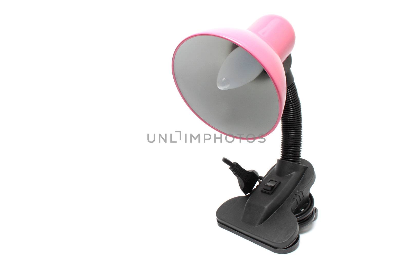 Pink lamp isolated on white by pulen