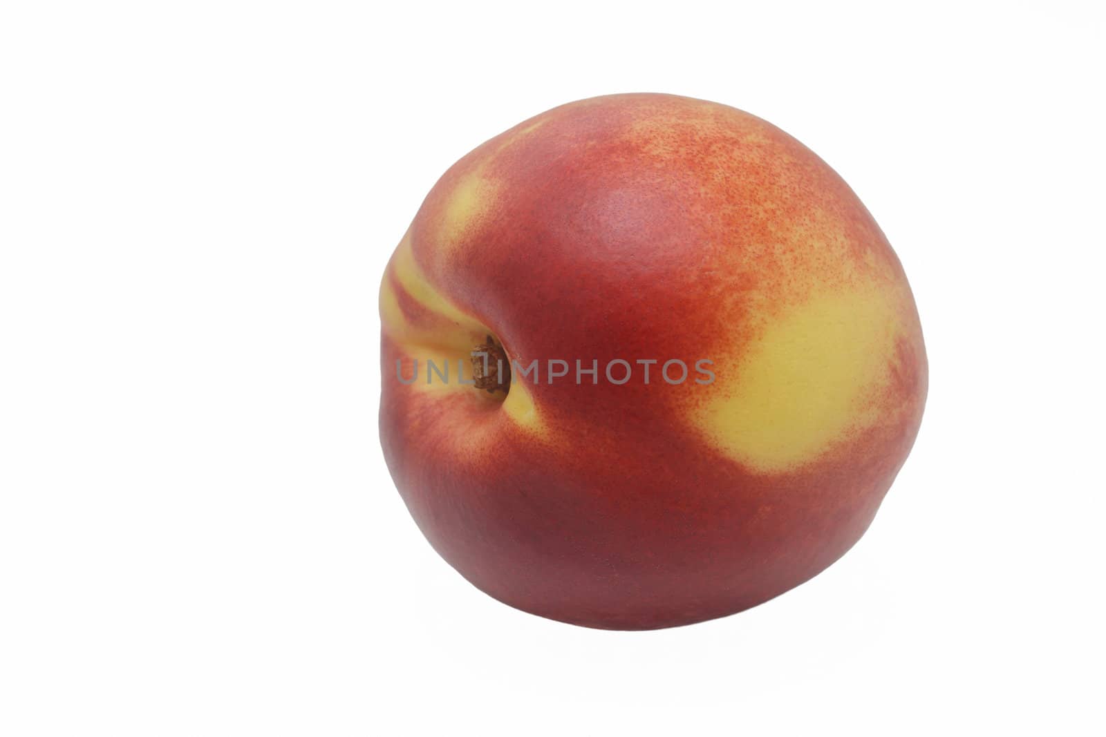 Single nectarine isolated on white backgroun