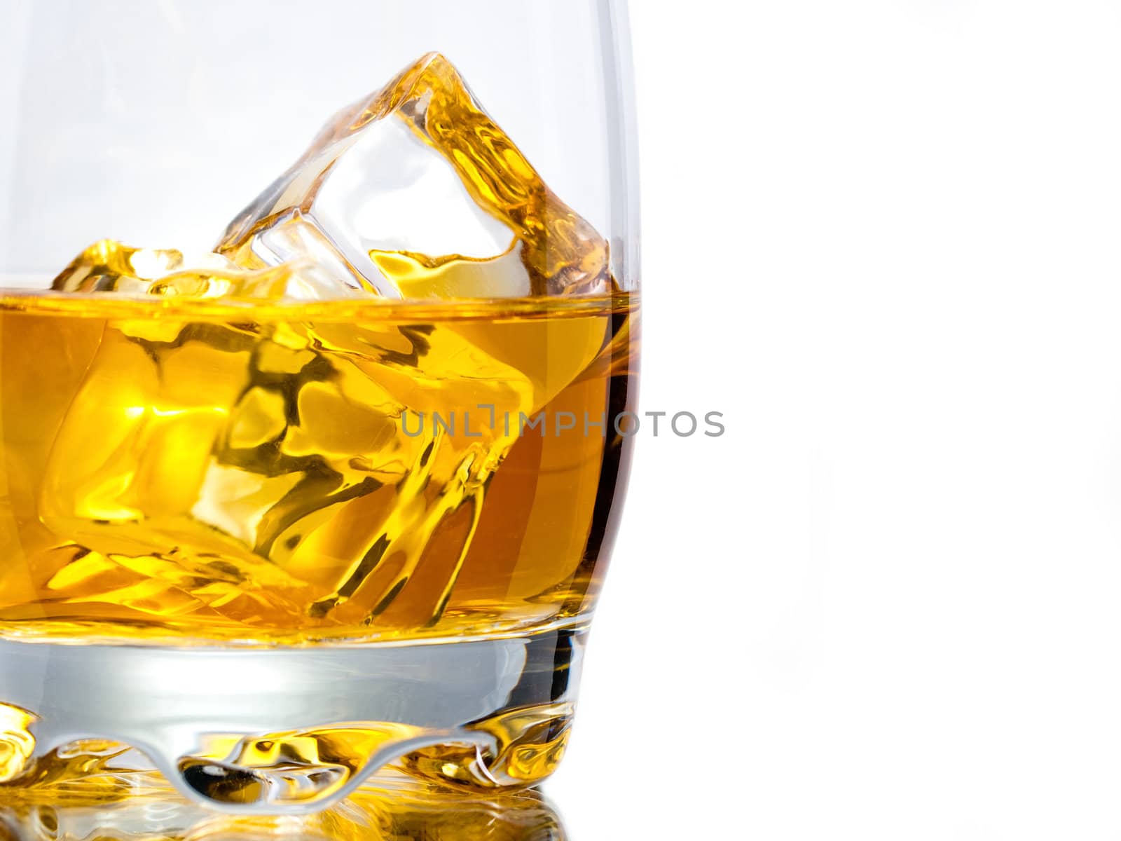 whiskey on the rocks, vibrant colors