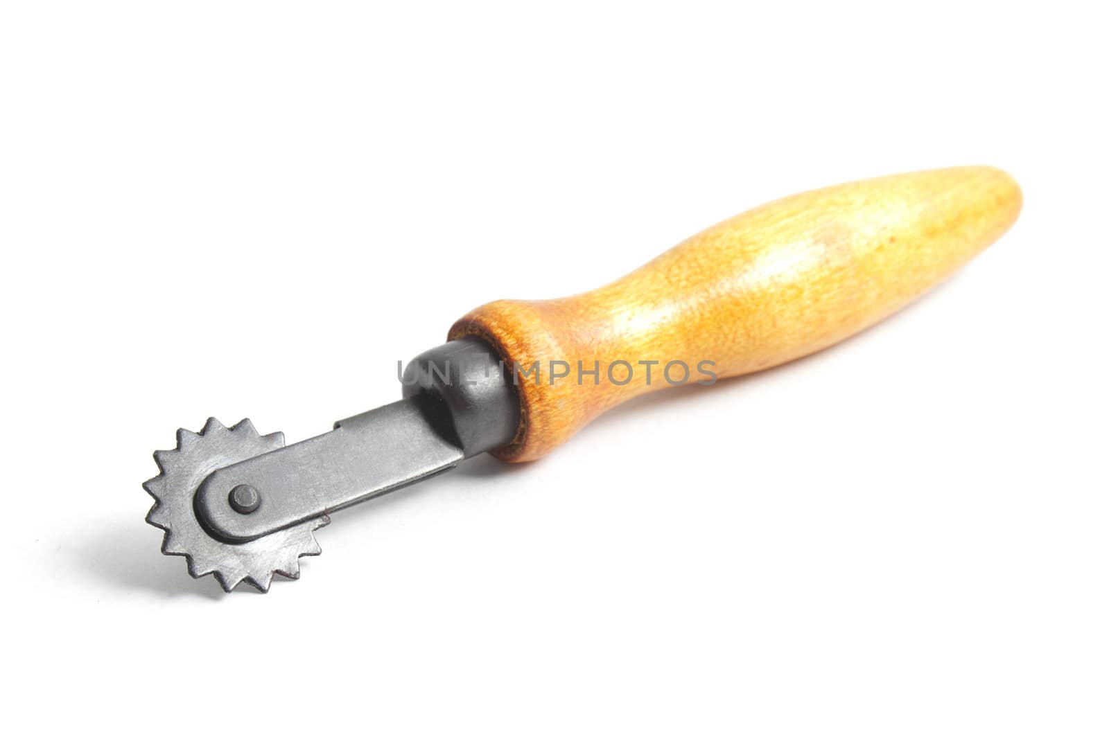 Instrument for making holes in the cloth for sewing isolated on white background