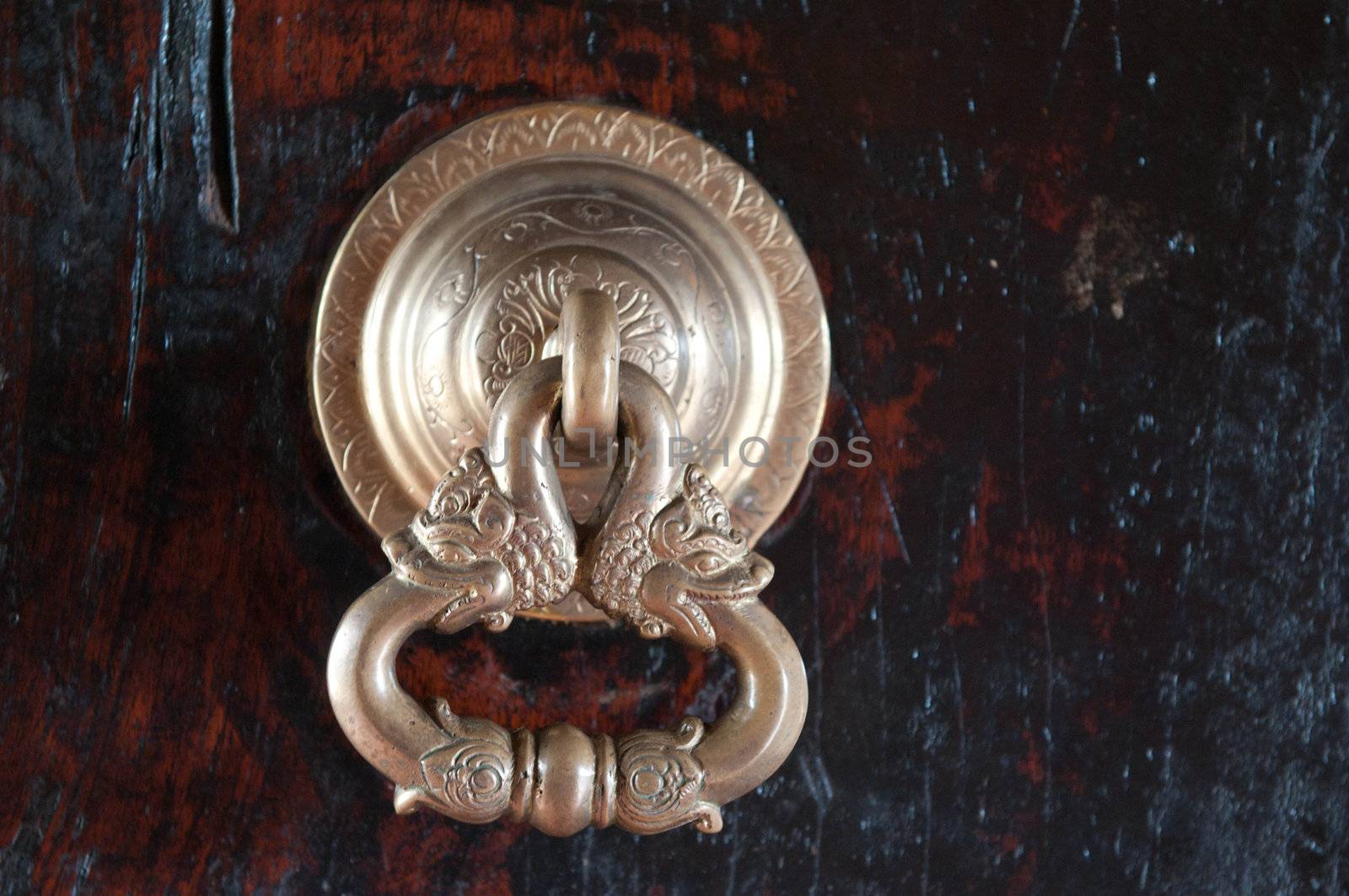 Famous ancient wood carvings at Embekke Temple near Kandy SriLanka