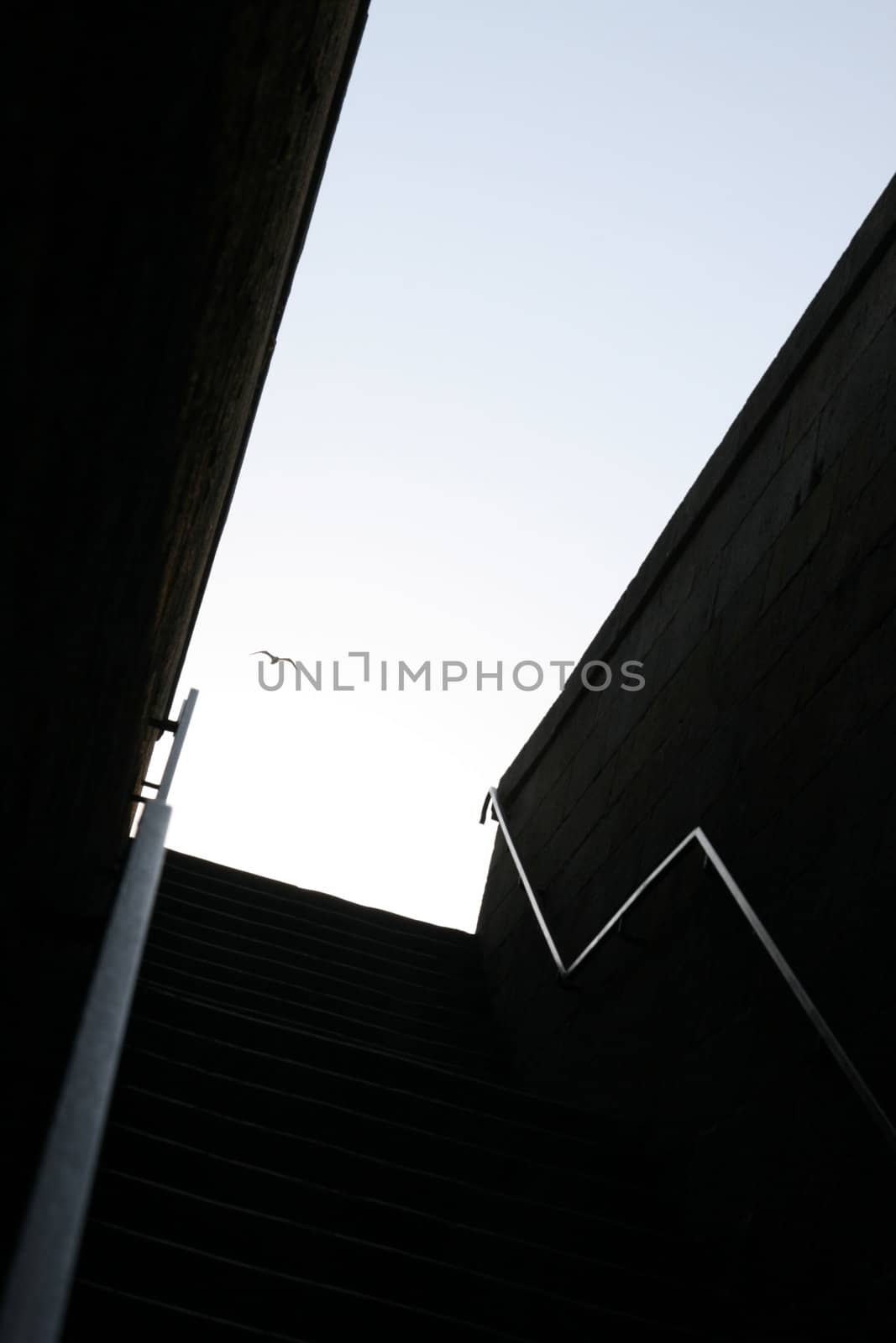 Holding on to the handrail