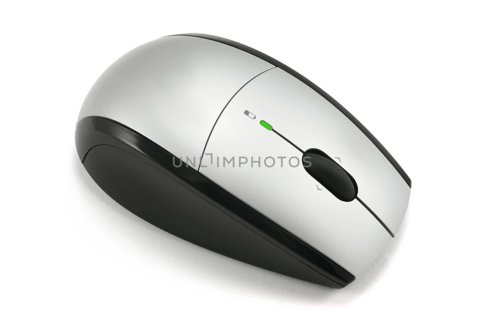 Cordless Optical Mouse, top view, isolated on white