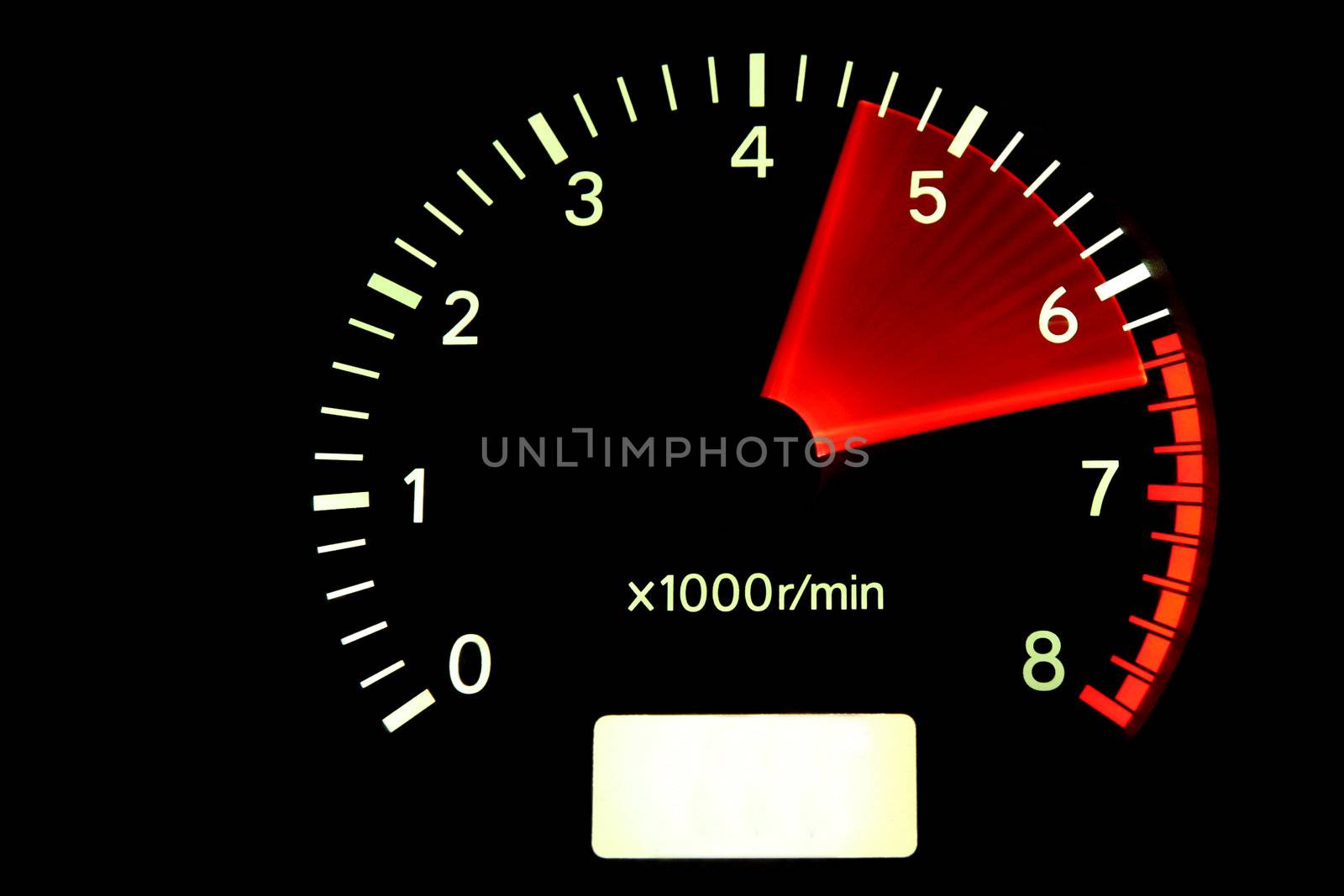 Tachometer reaching the red zone