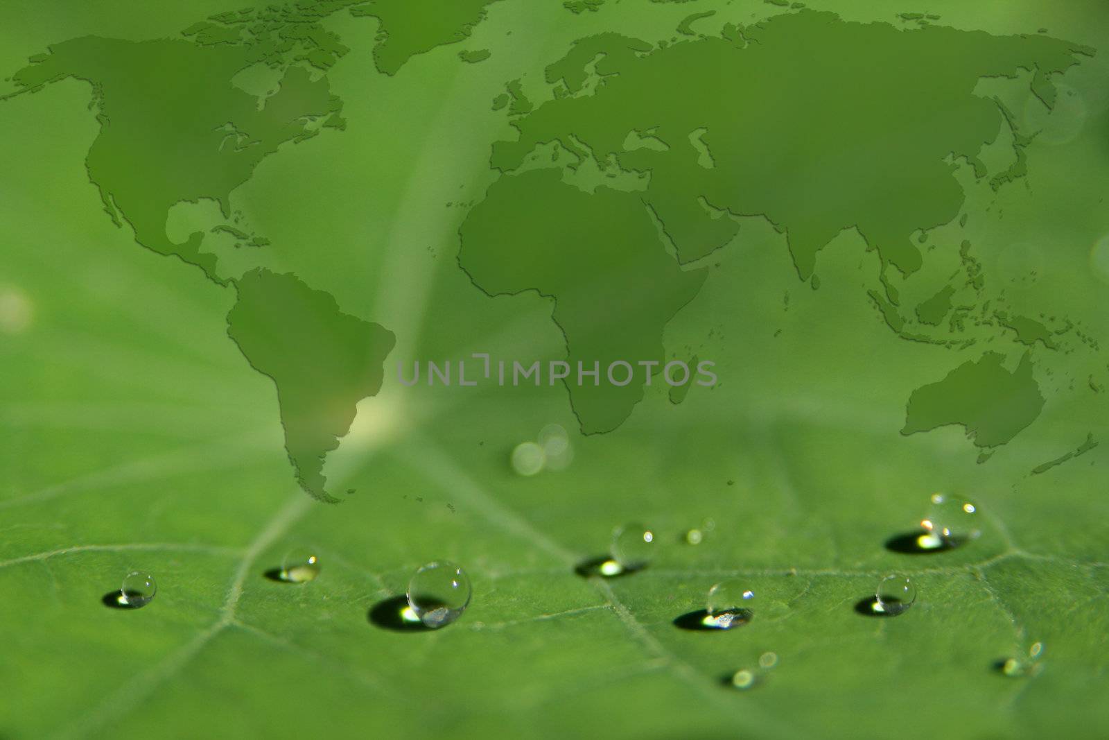 Concept for a green world, water is life