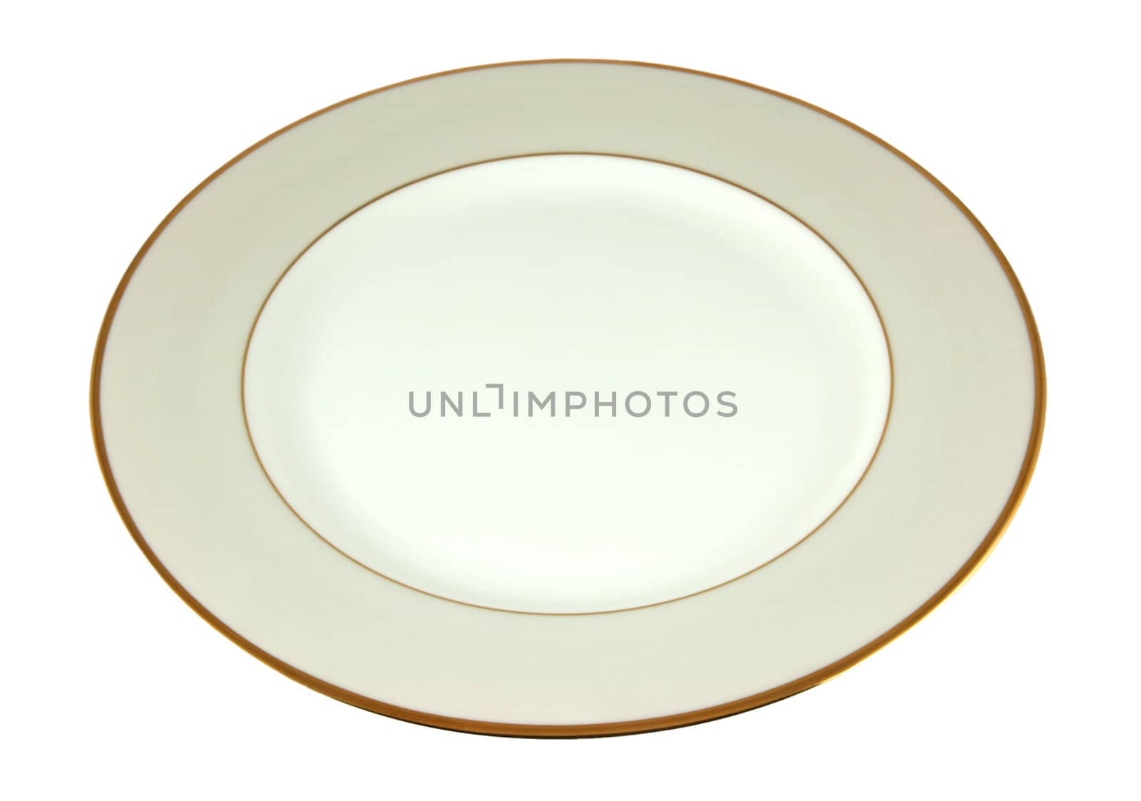 Ivory empty plate isolated on white