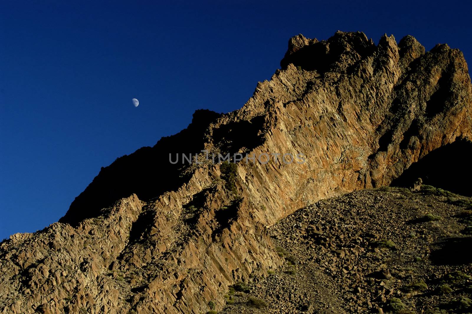 mountain and the moon