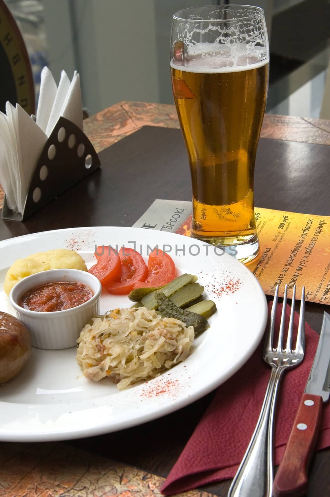 The served table at restaurant by Ravenestling