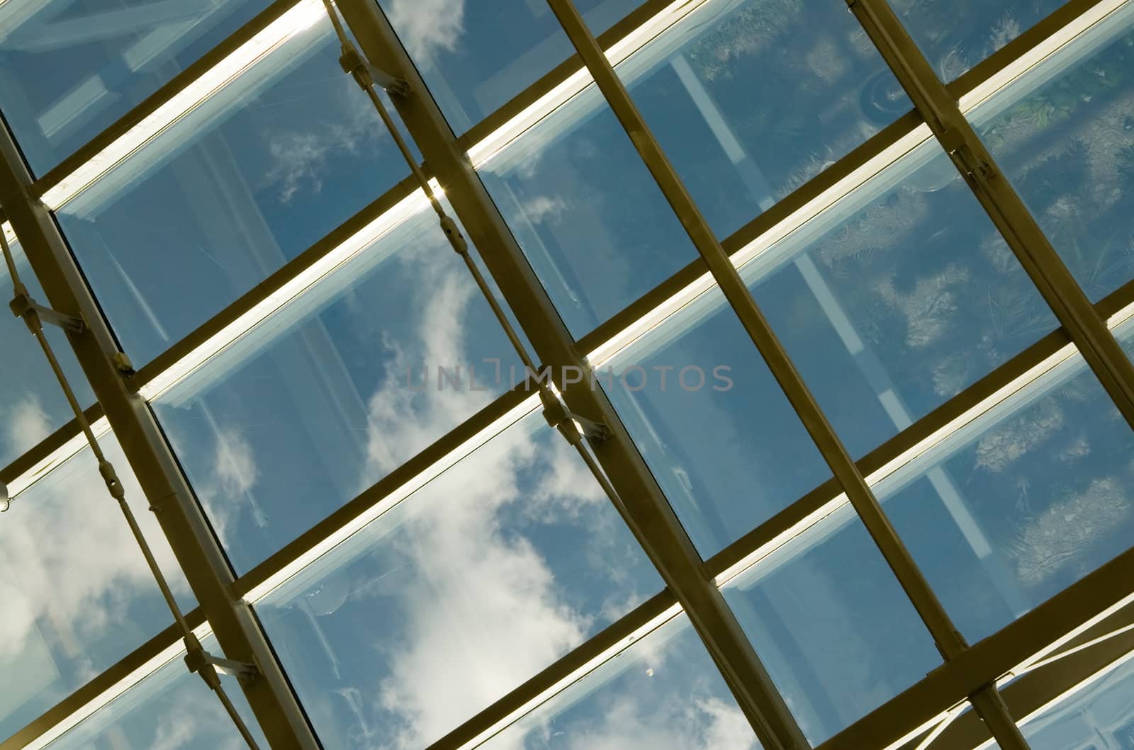 Transparent ceiling of an  modern office building