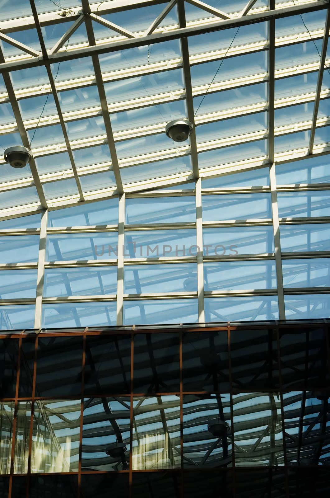 Transparent ceiling of an  modern office building