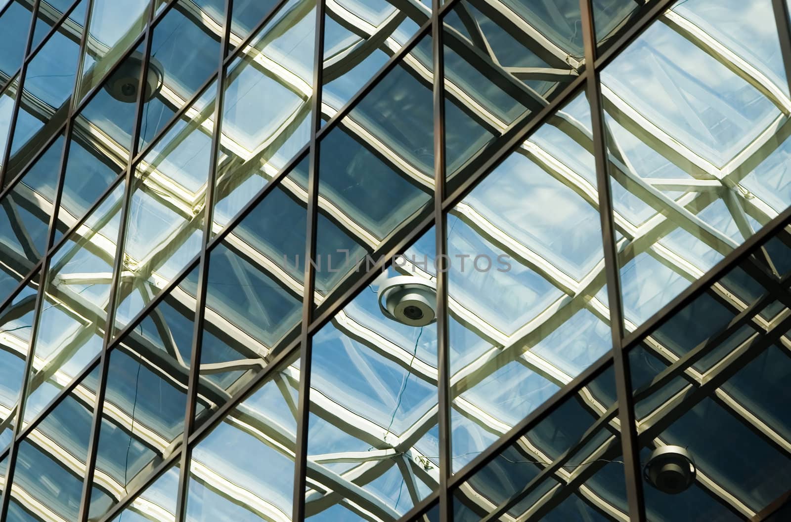 Transparent ceiling of an  modern office building