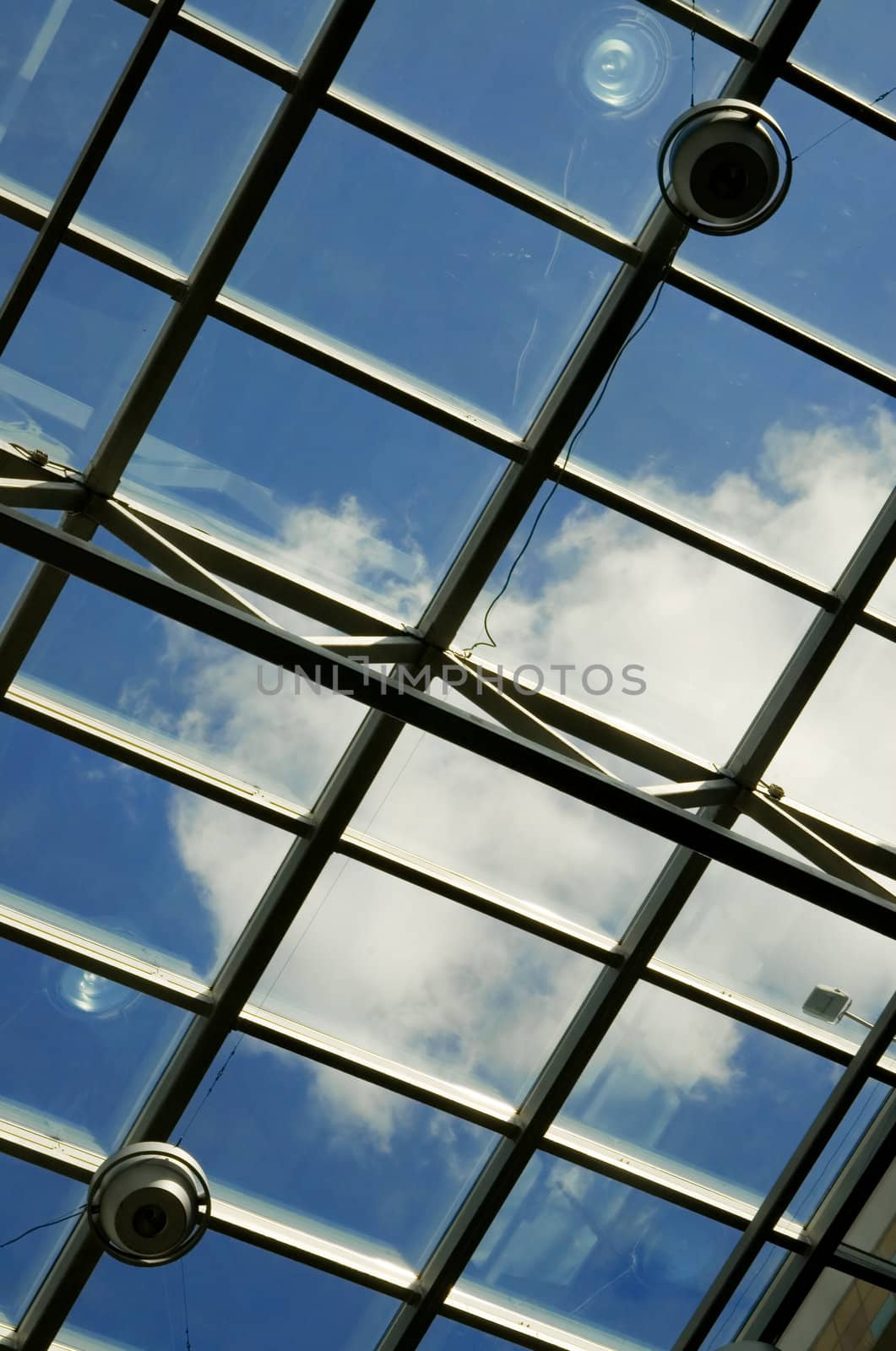 Transparent ceiling of an  modern office building