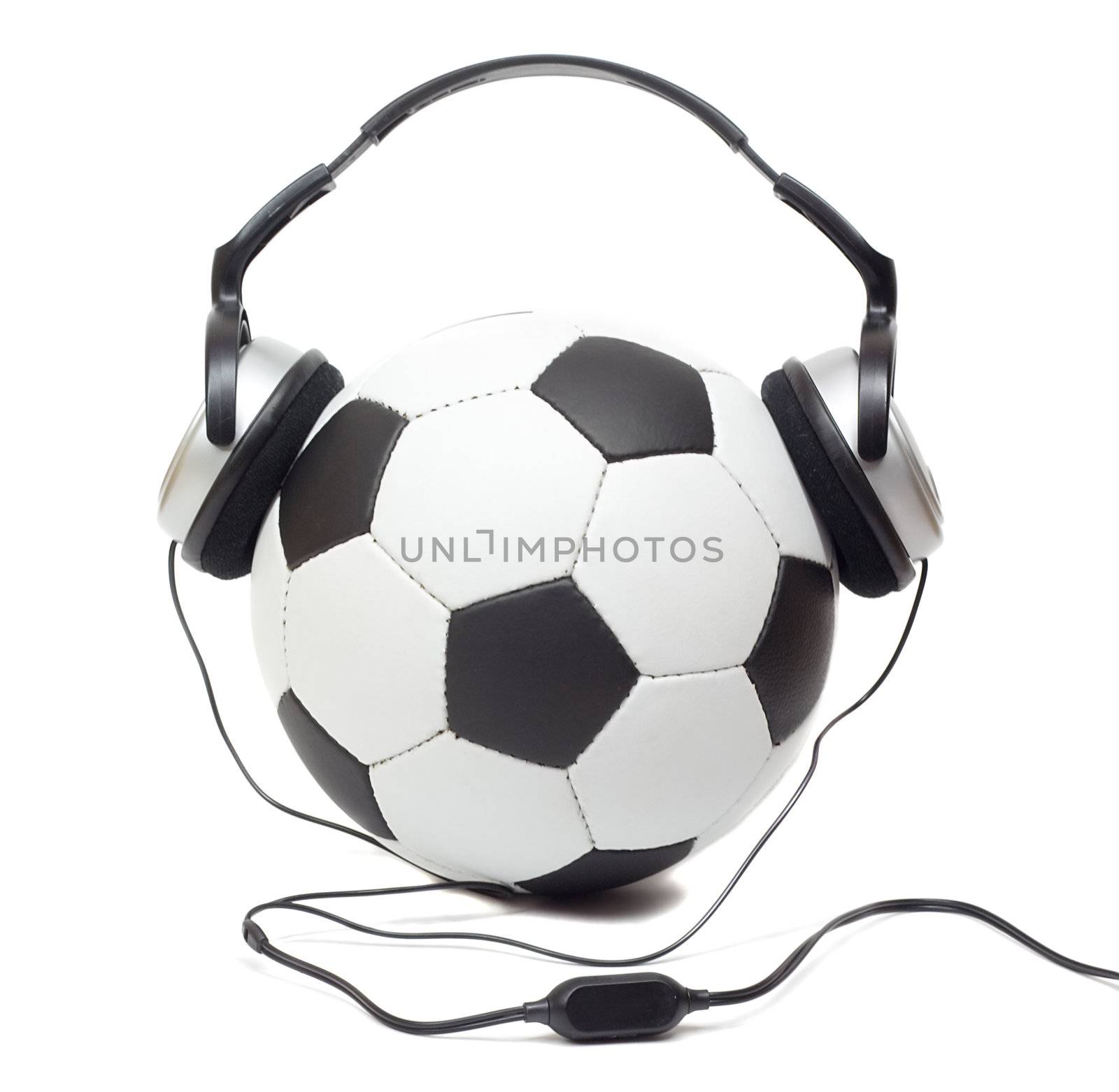 soccer ball in headphones by Alekcey