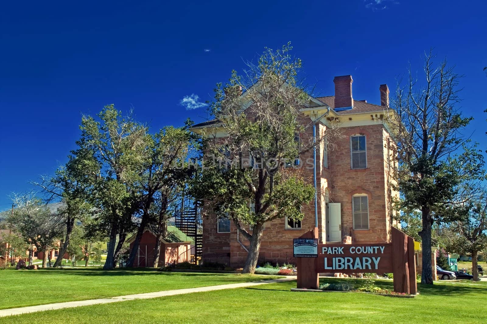 Park County library building in Fairplay Colorado by jdebordphoto