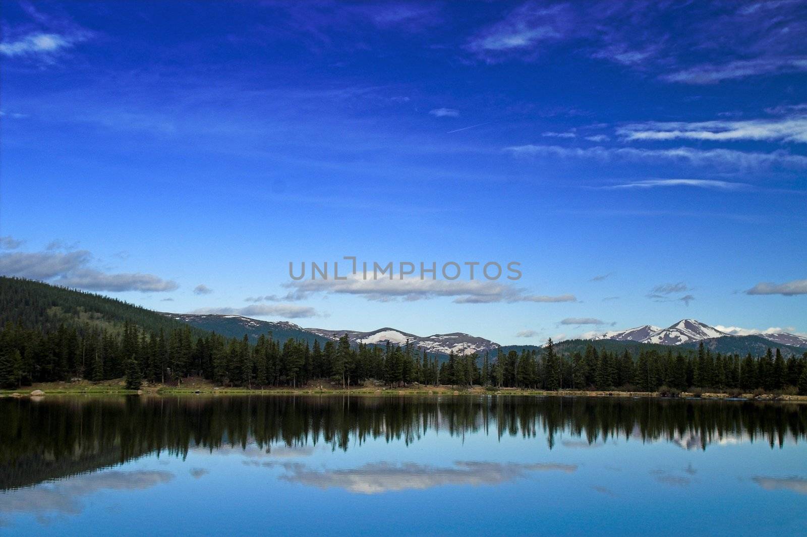 Colorado Mountains and Lake by jdebordphoto