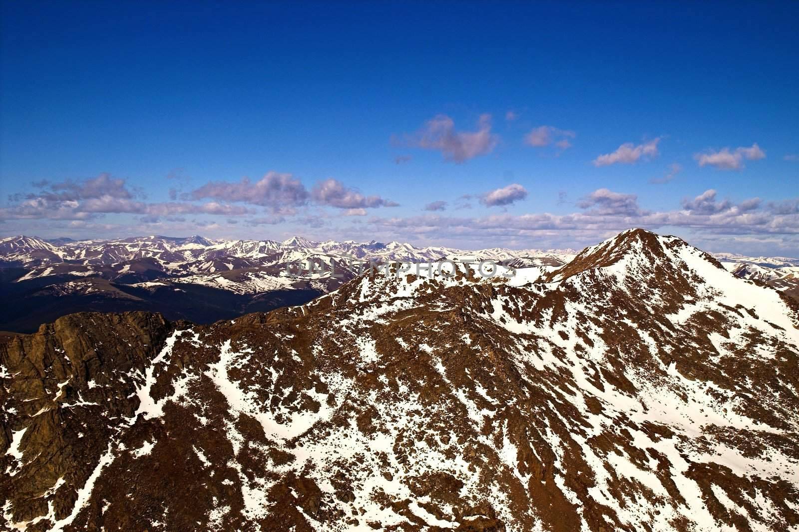 mountains with snow and sky