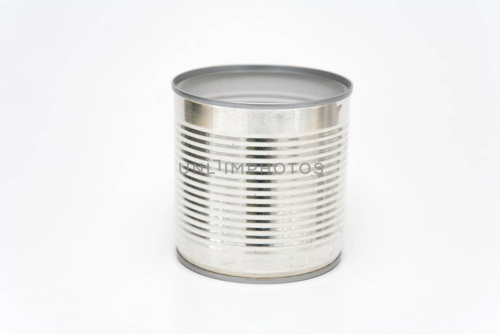 Tin can on a white background