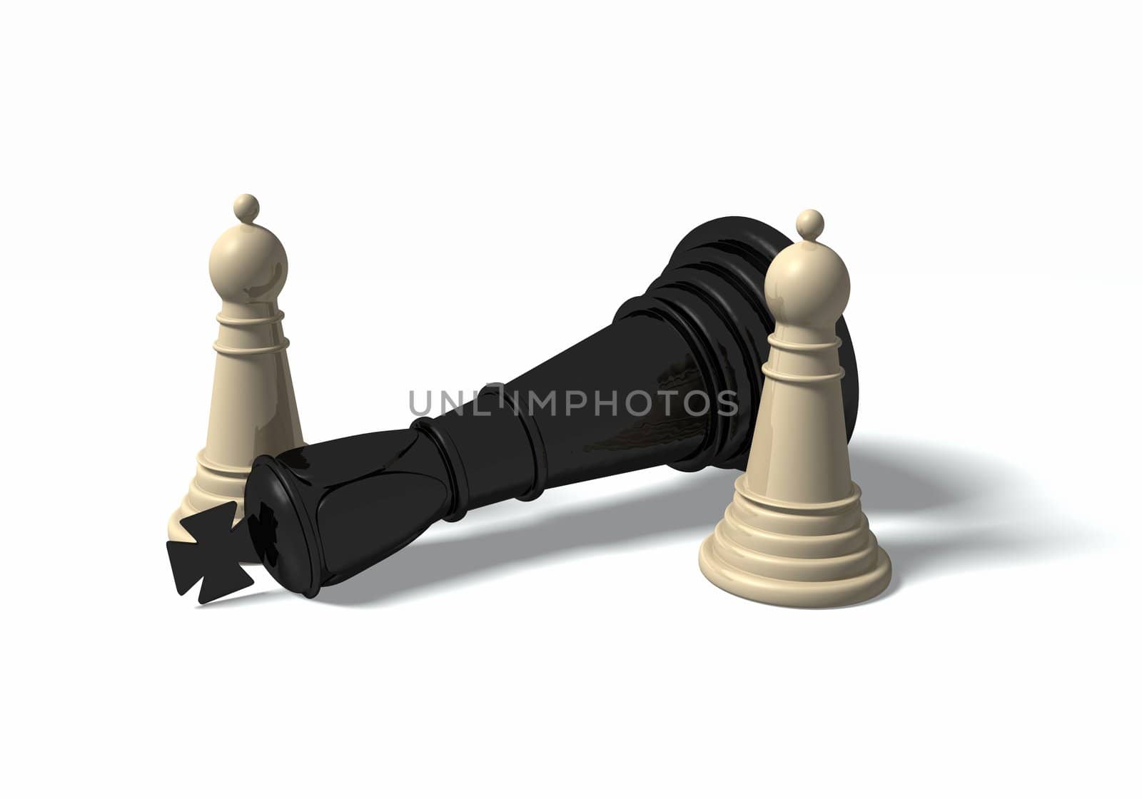 High resolution 3D illustration of a chess figures