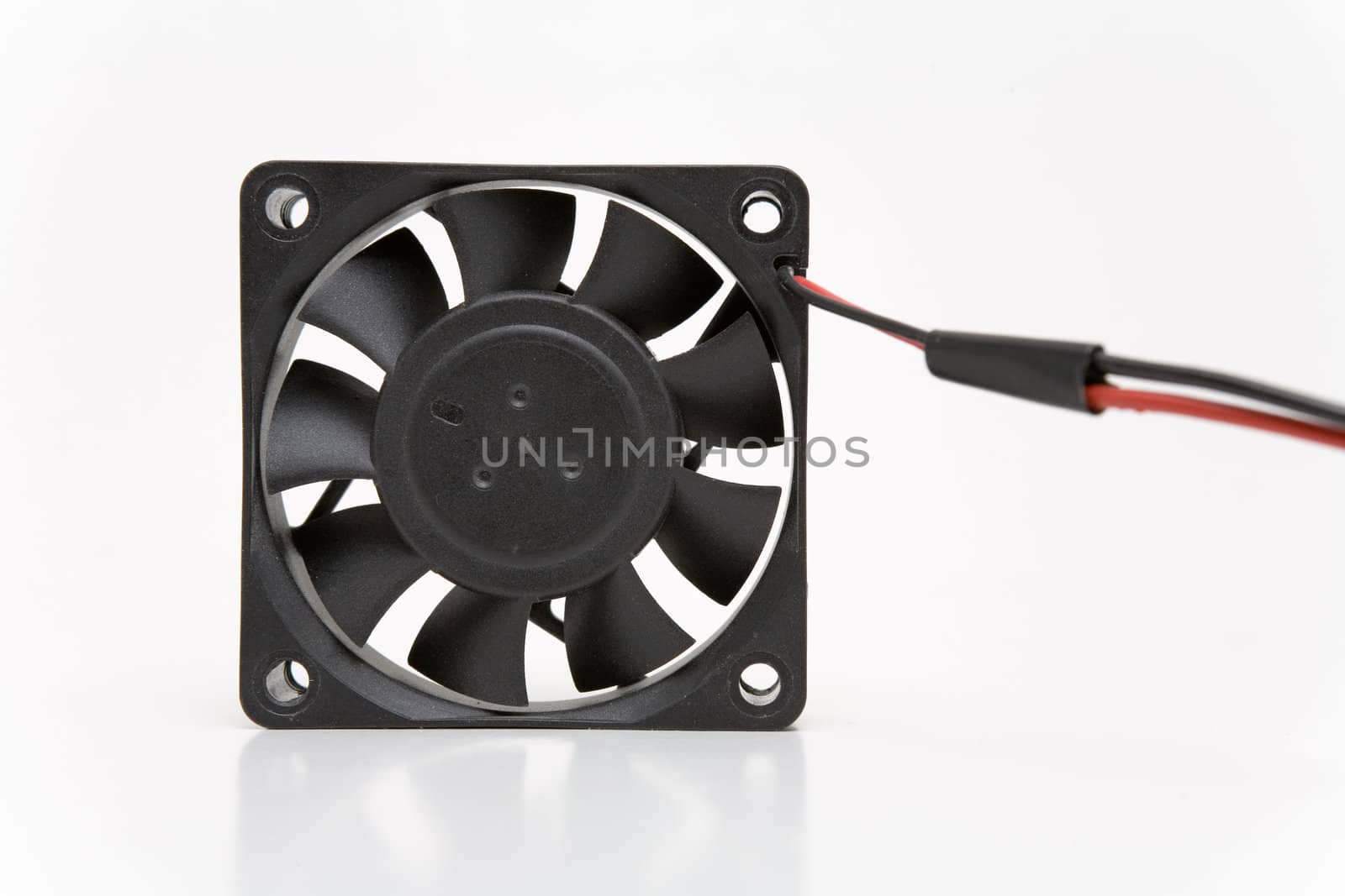 Computer fan on a white background