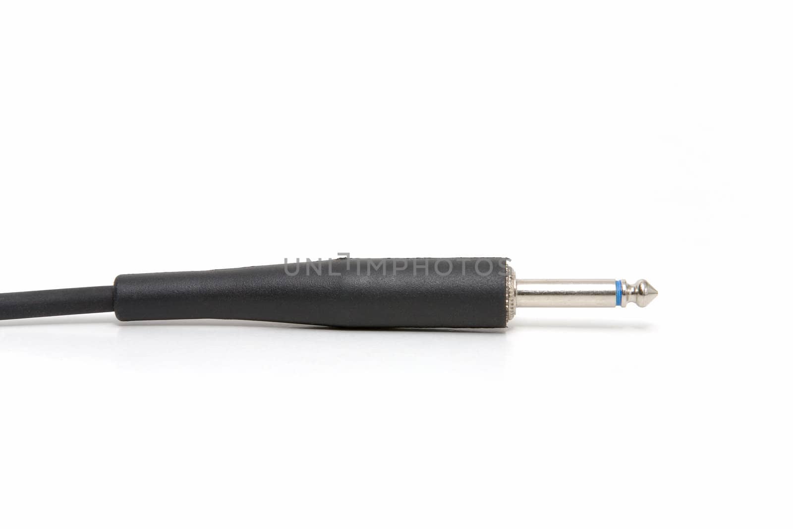 Guitar cable on a white background