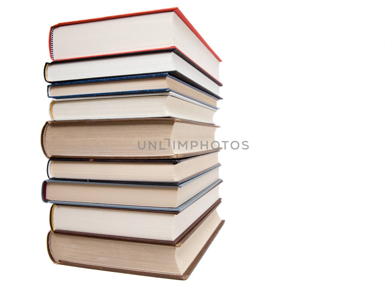 Used books on a white background