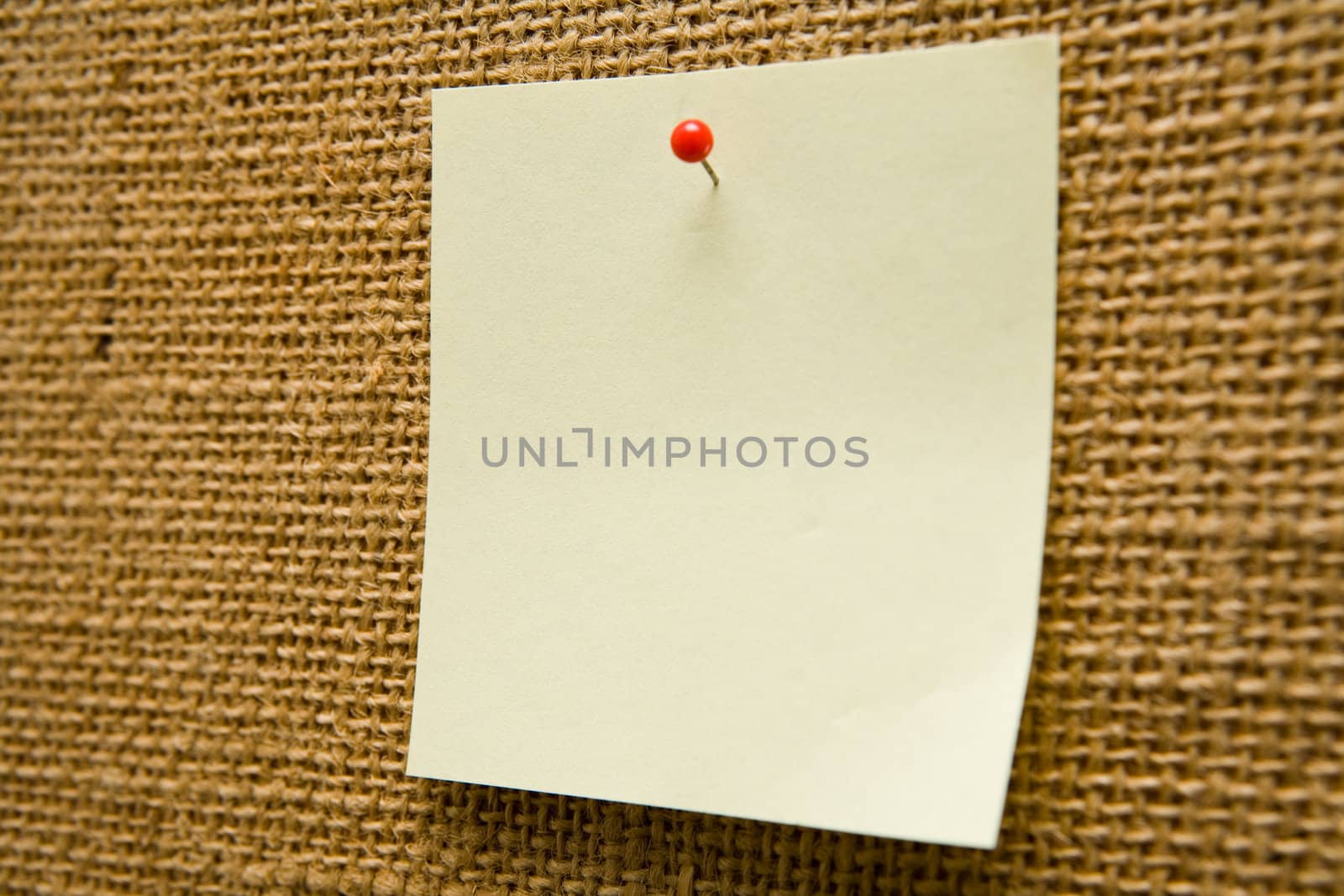 Blank note on a bulletin board