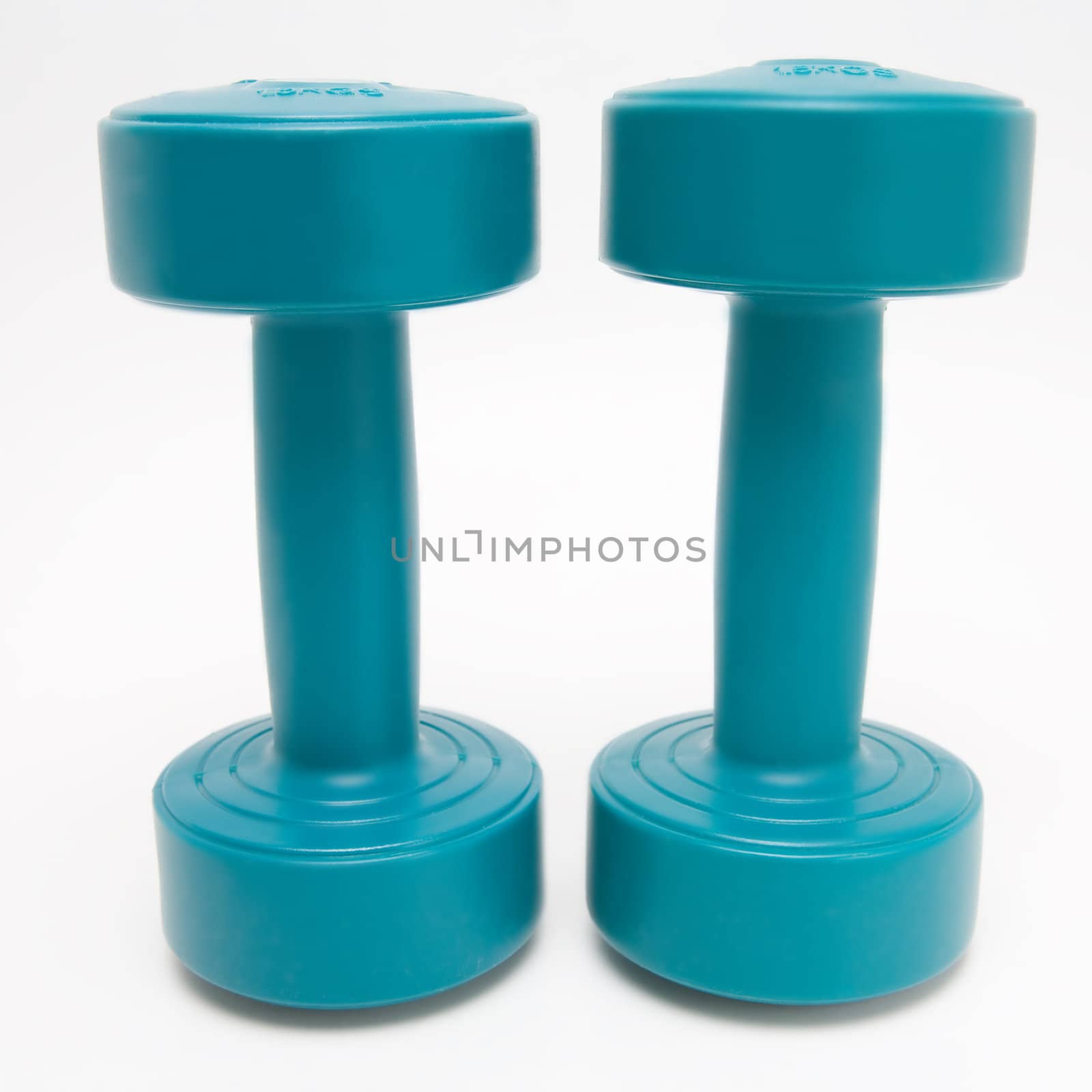 Pair of hand weights on a white background