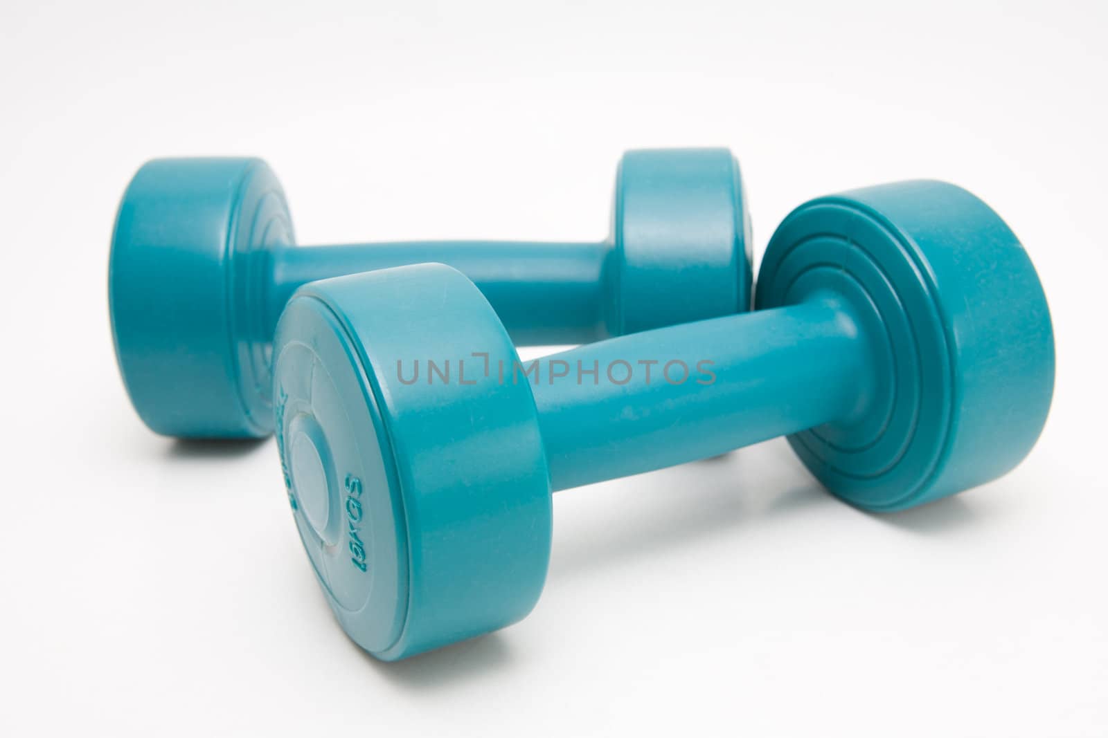 Pair of hand weights on a white background