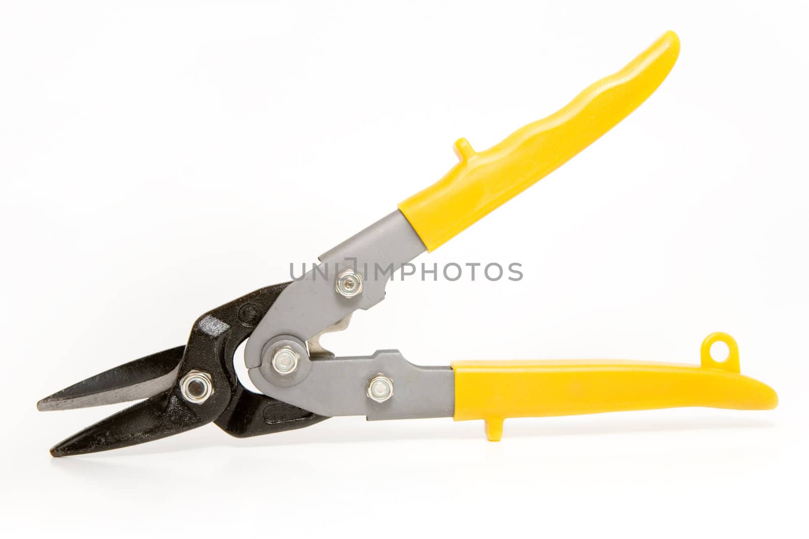 Sheet metal cutters on a white background