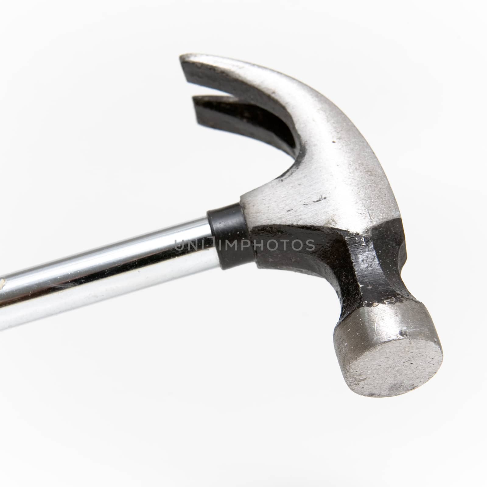 Claw hammer head on white