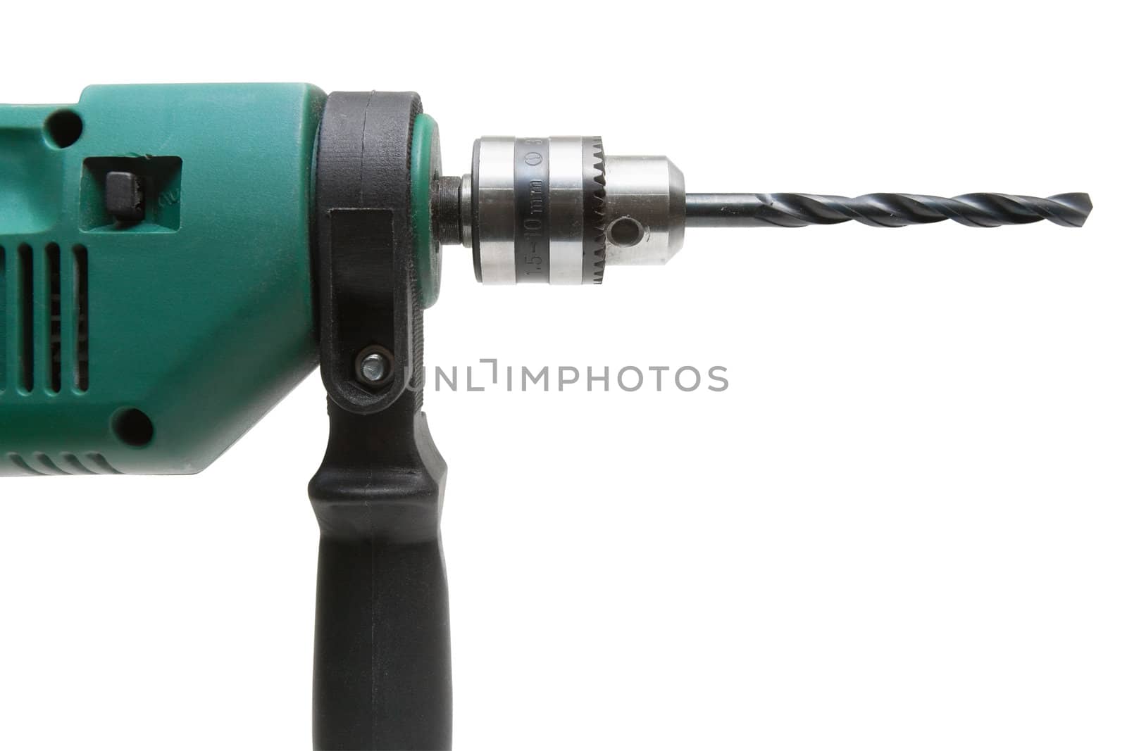 Electric drilling machine isolated on a white background. Clipping path.