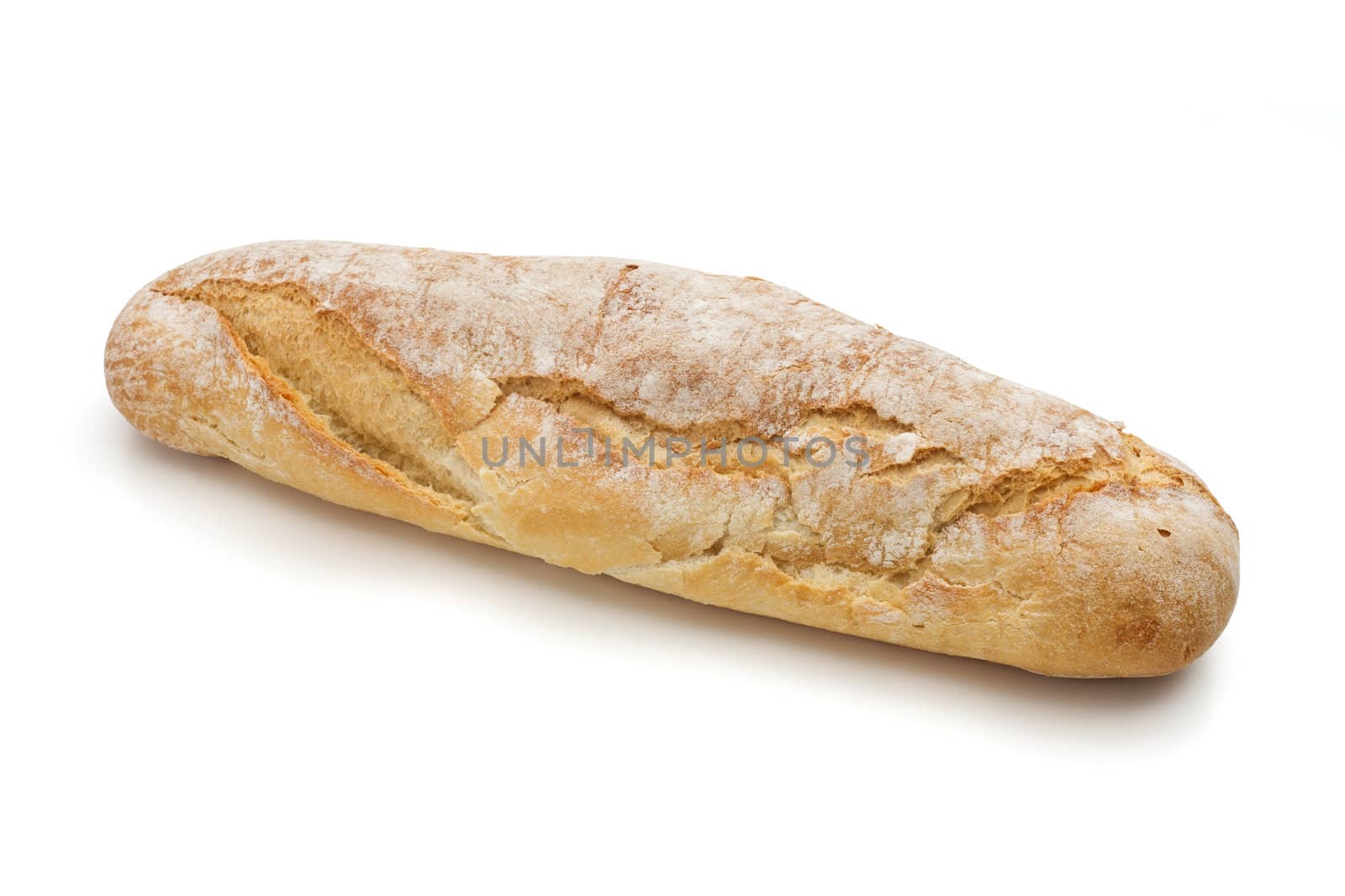 sfilatino bread isolated on white background with clipping path