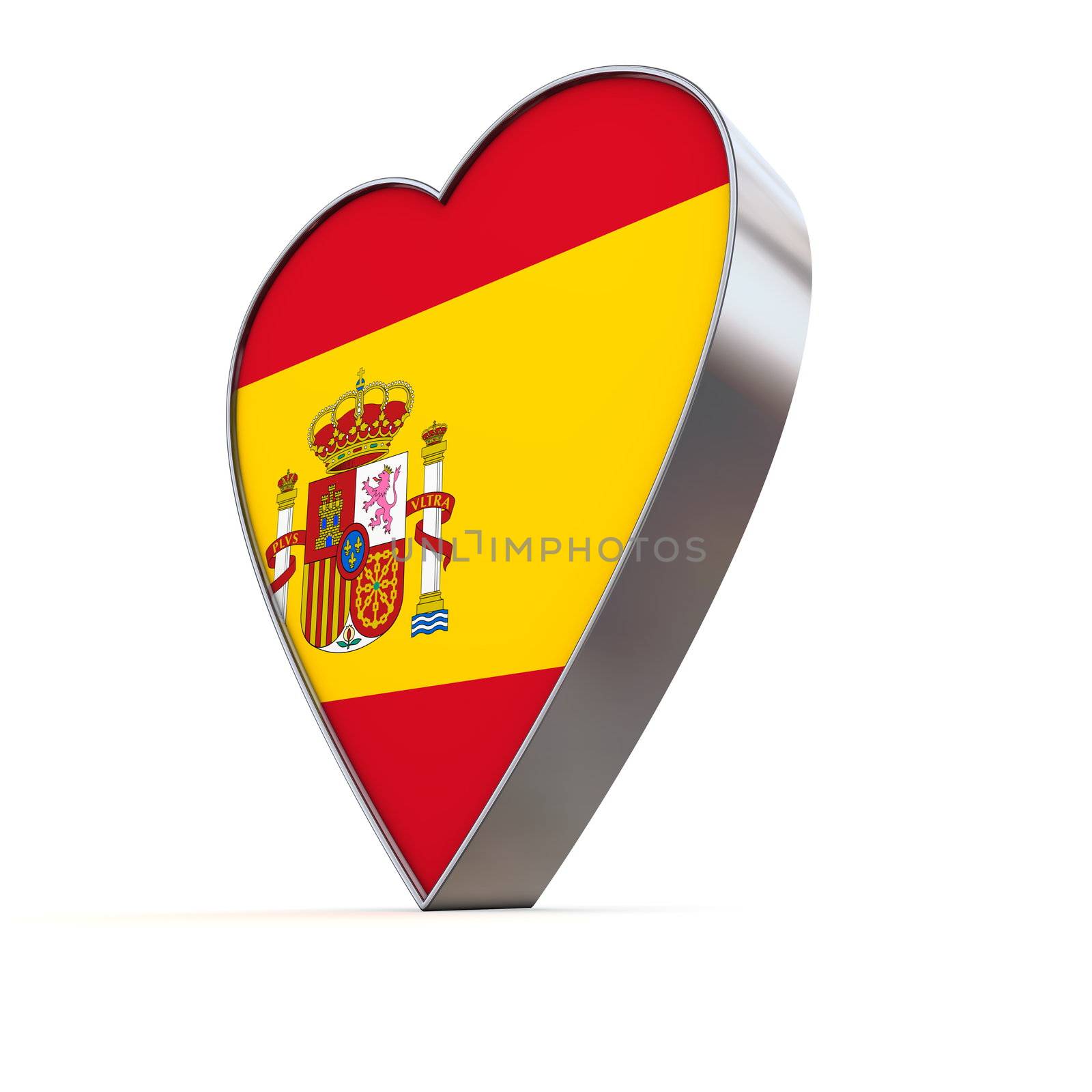 Solid Shiny Metallic Heart - Flag of Spain by PixBox