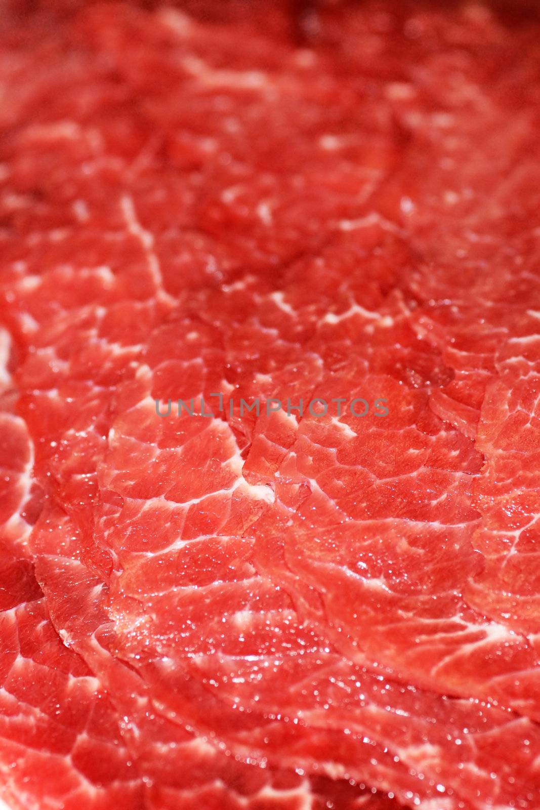 Details of uncooked red meat vertical