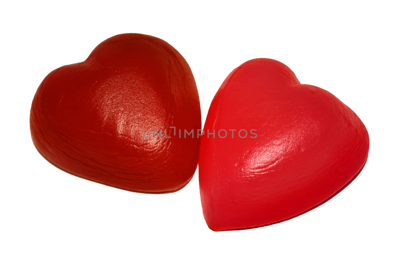 Two heart shape jelly candy, give love to your sweet Valentine.