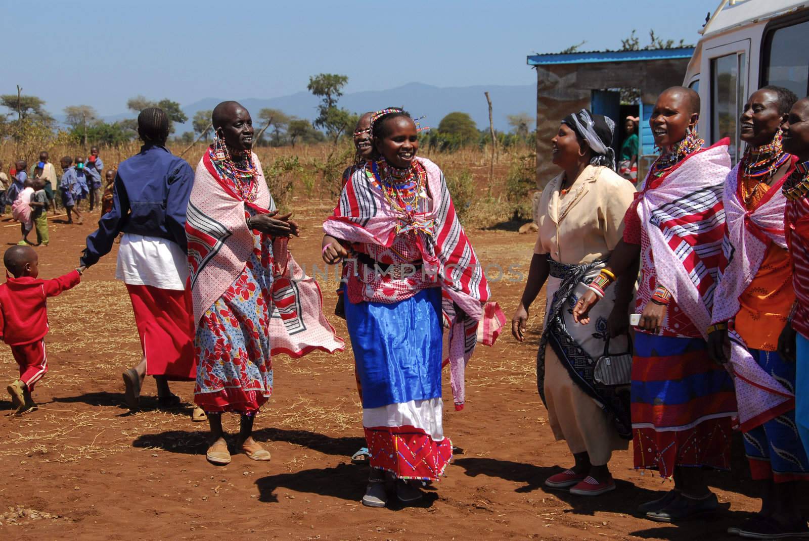 Masai women dancing Kenya Masai Mara