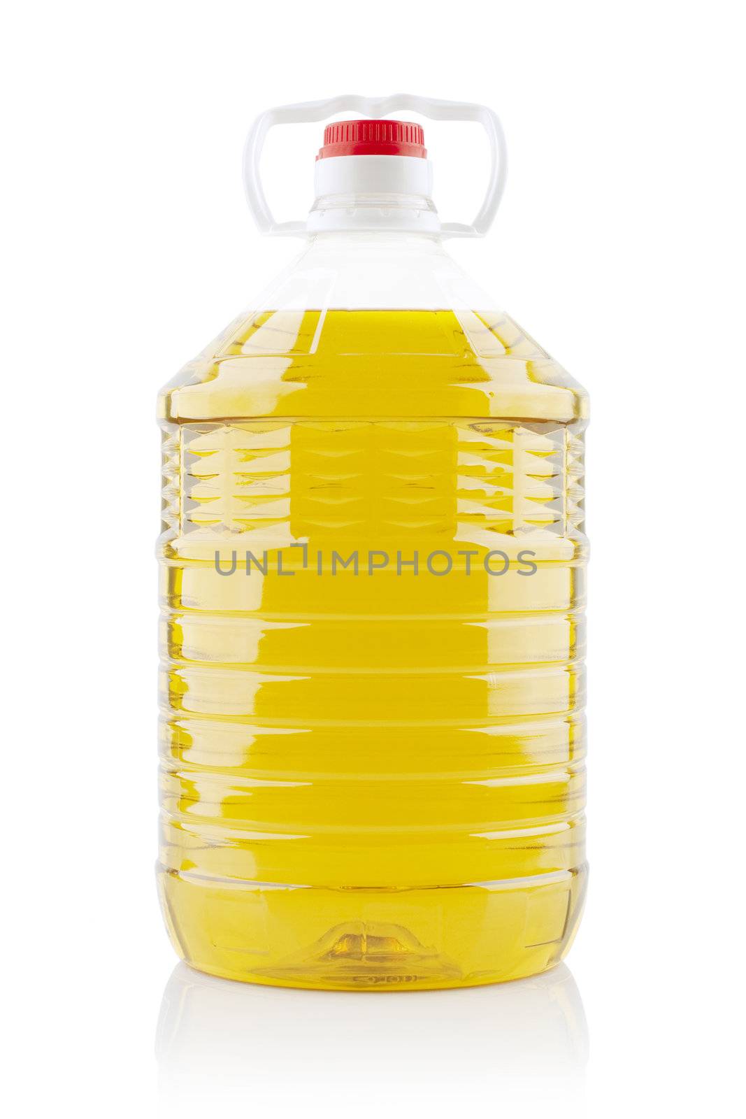 5 liters peanuts cooking oil on white background