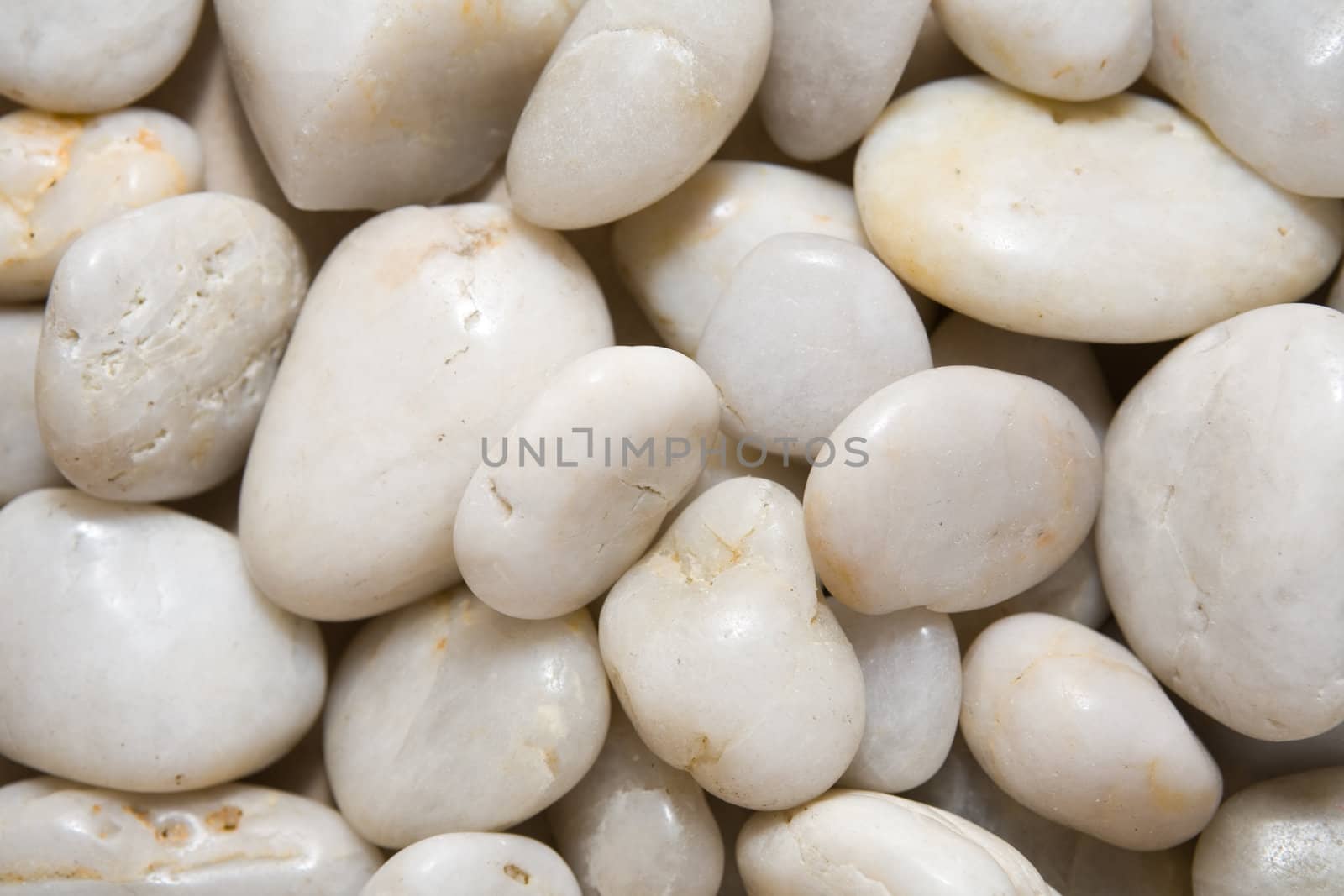 White smooth stones used for home interior decoration